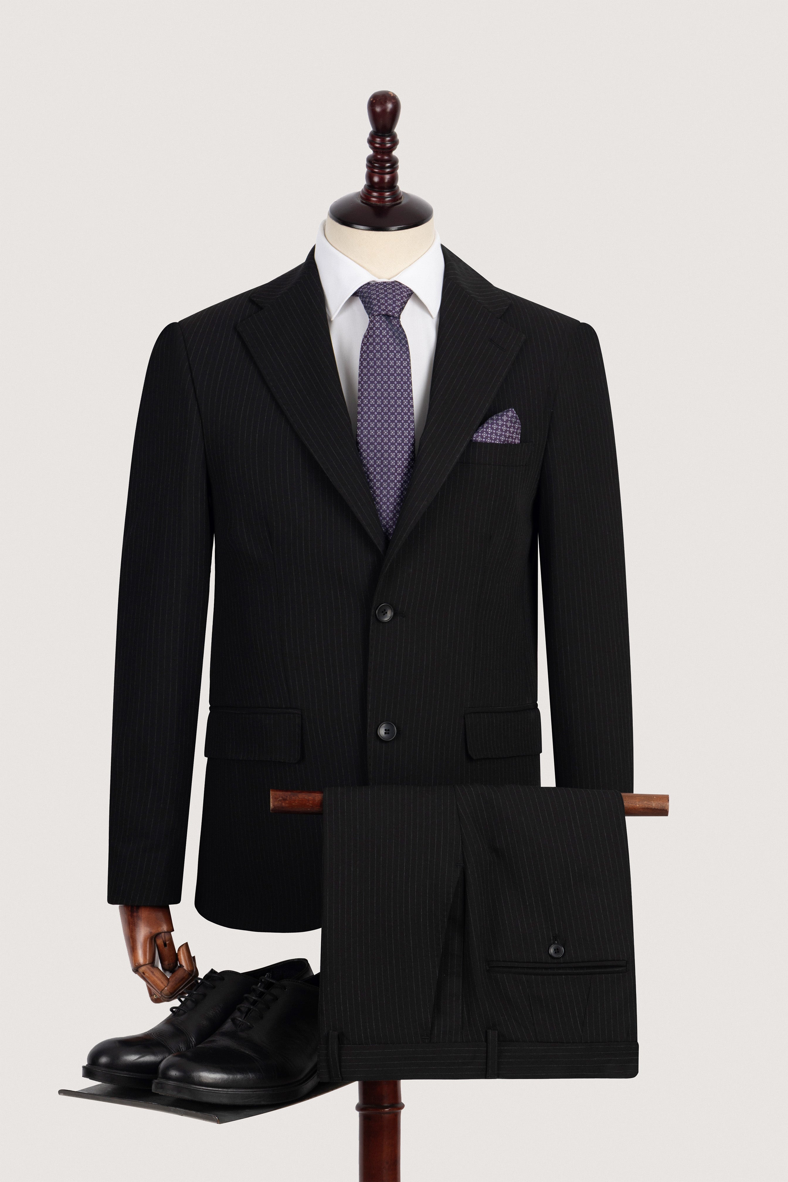 Black Striped Formal Suit
