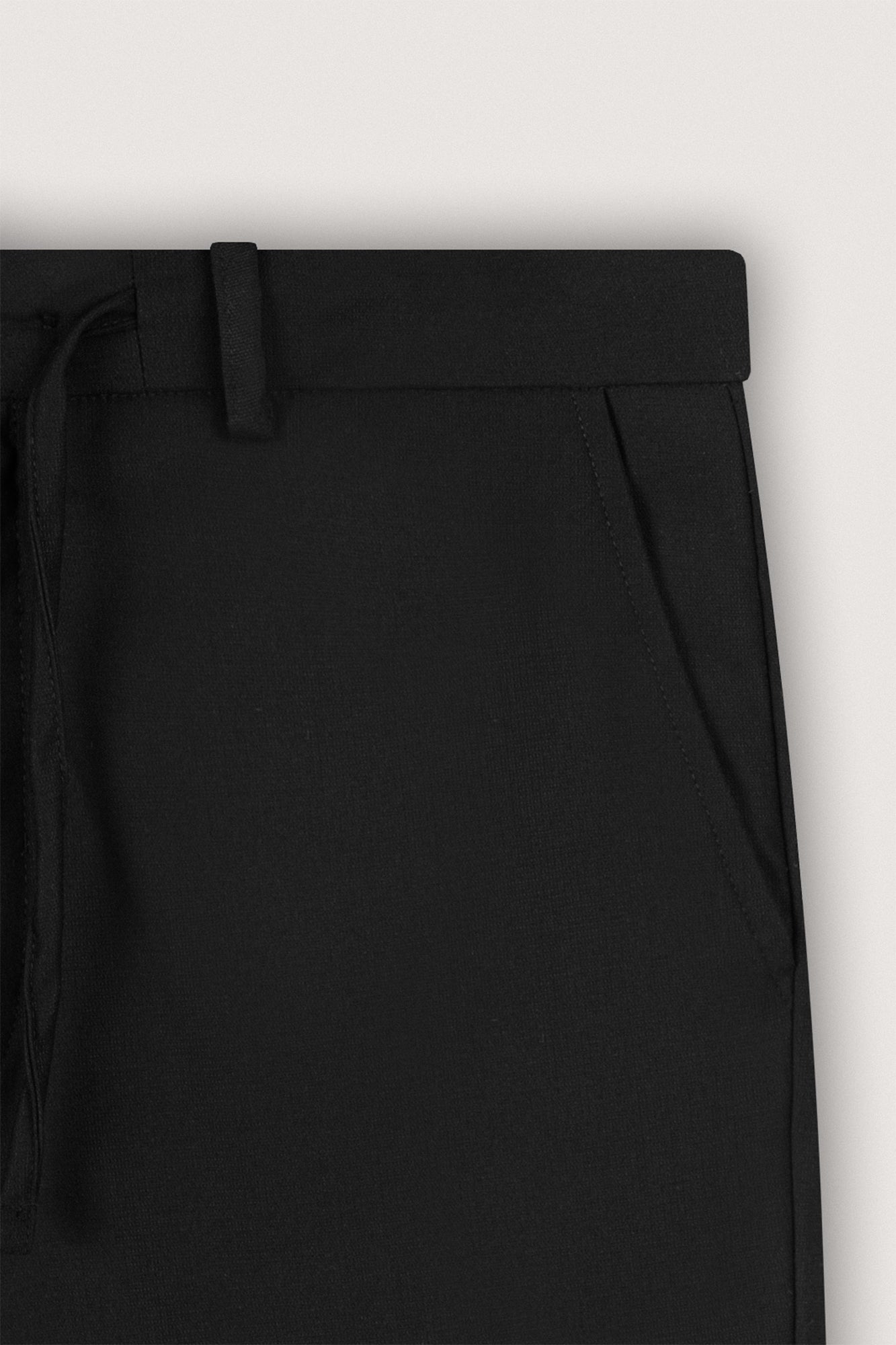 Black Woven Texture Casual Pants