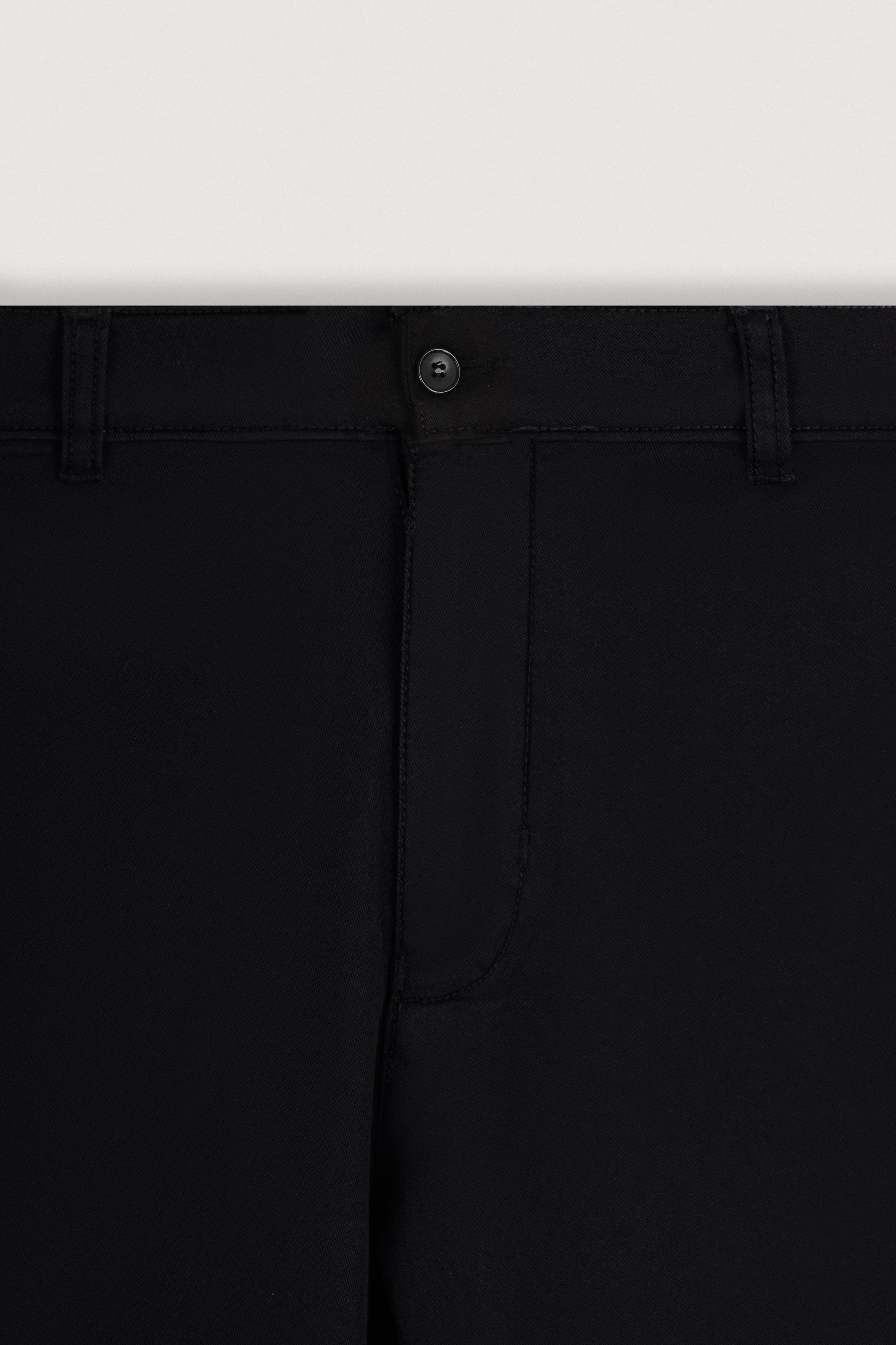 Black Gabardine Chino Pants