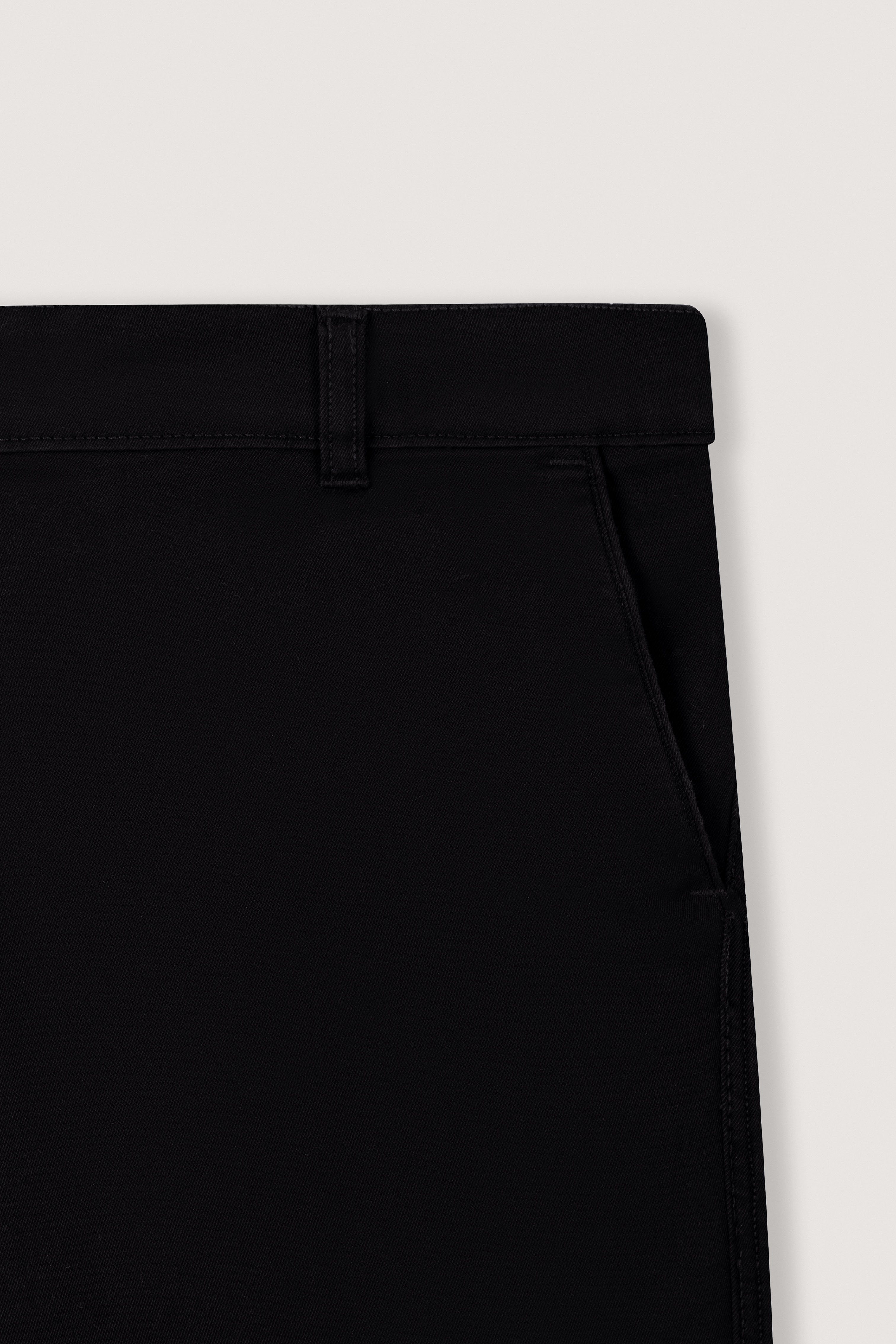 Black Gabardine Chino Pants