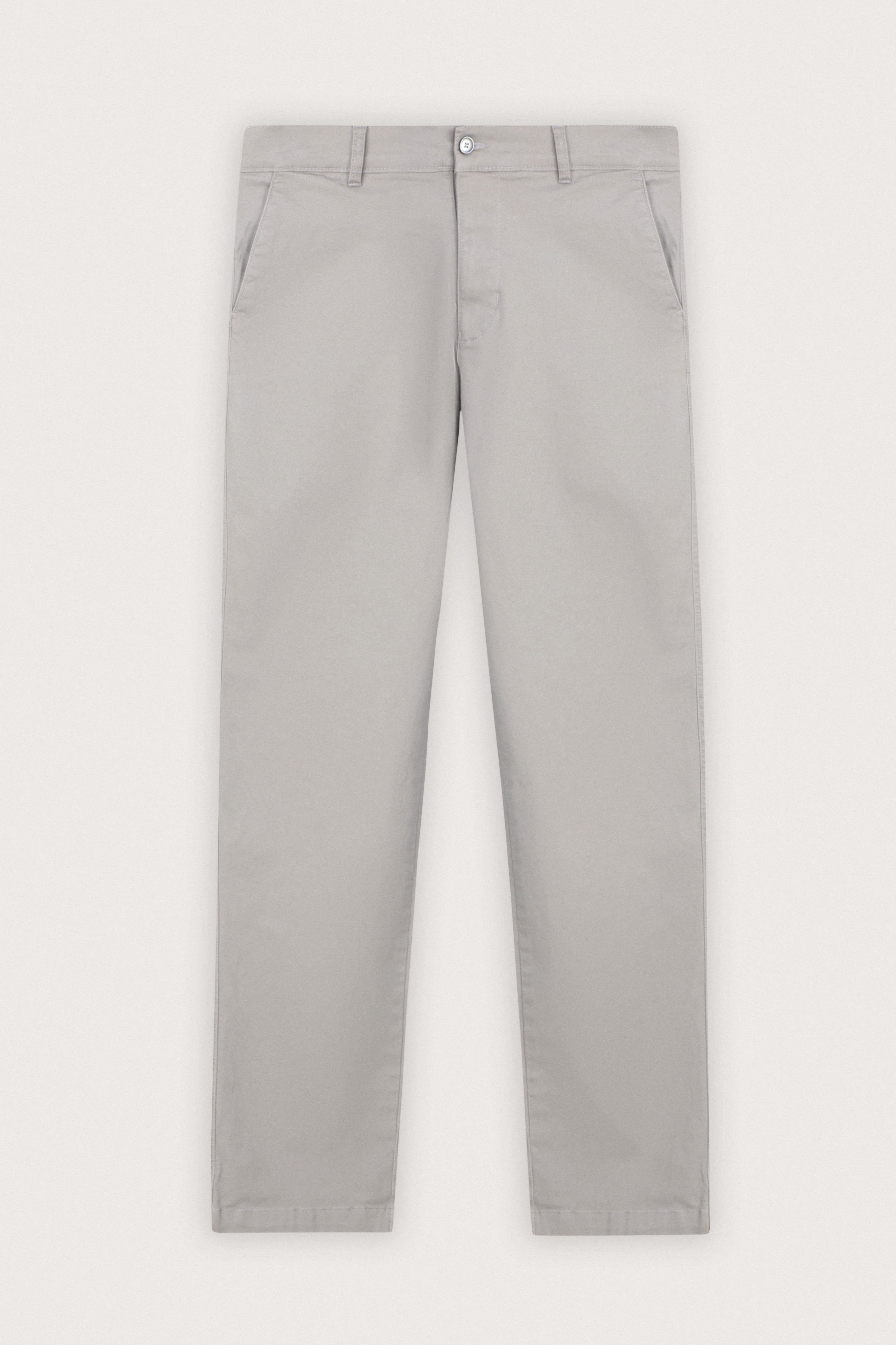 Grey Gabardine Chino Pants - De Backers - 1