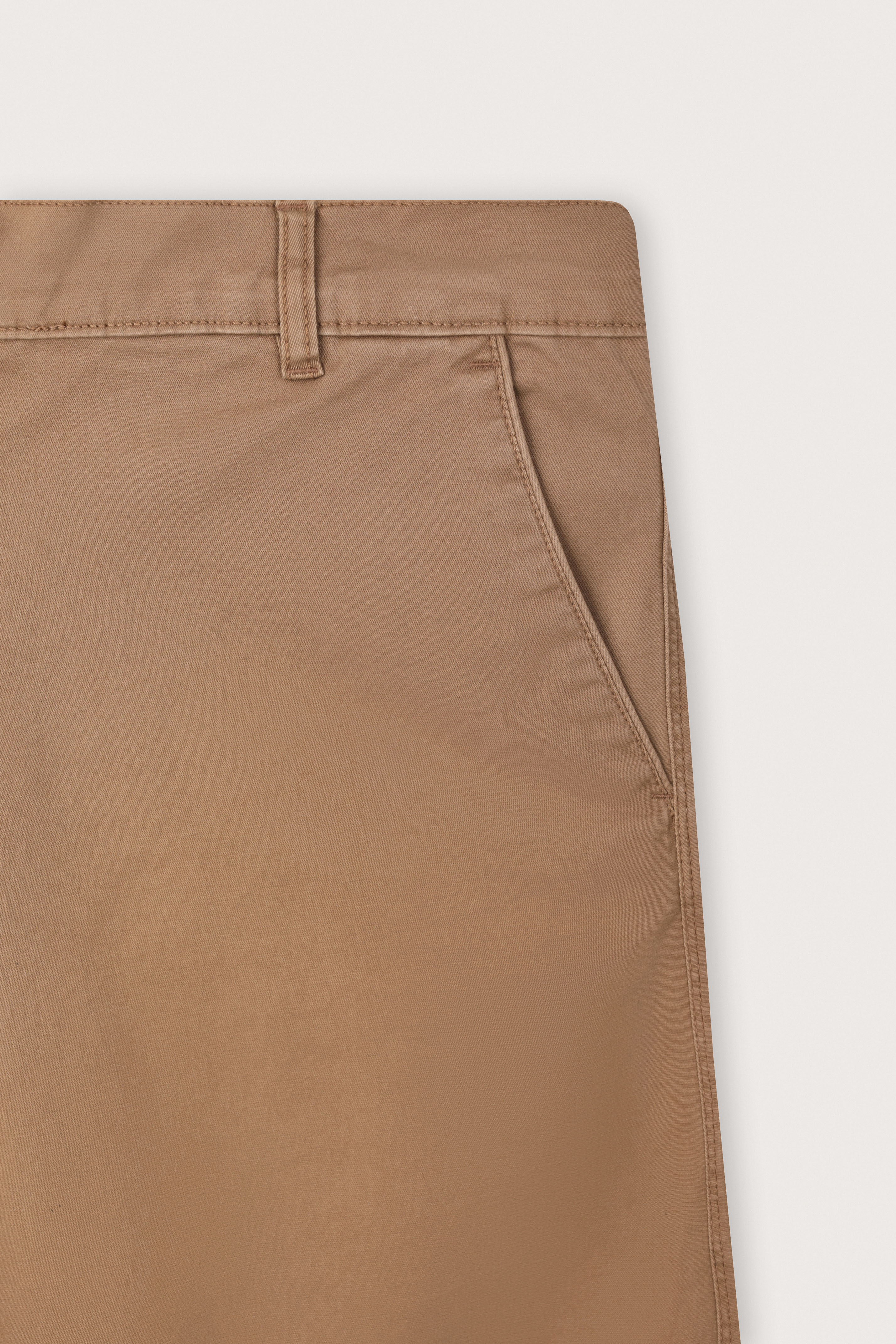 Camel Gabardine Chino Pants - De Backers - 3