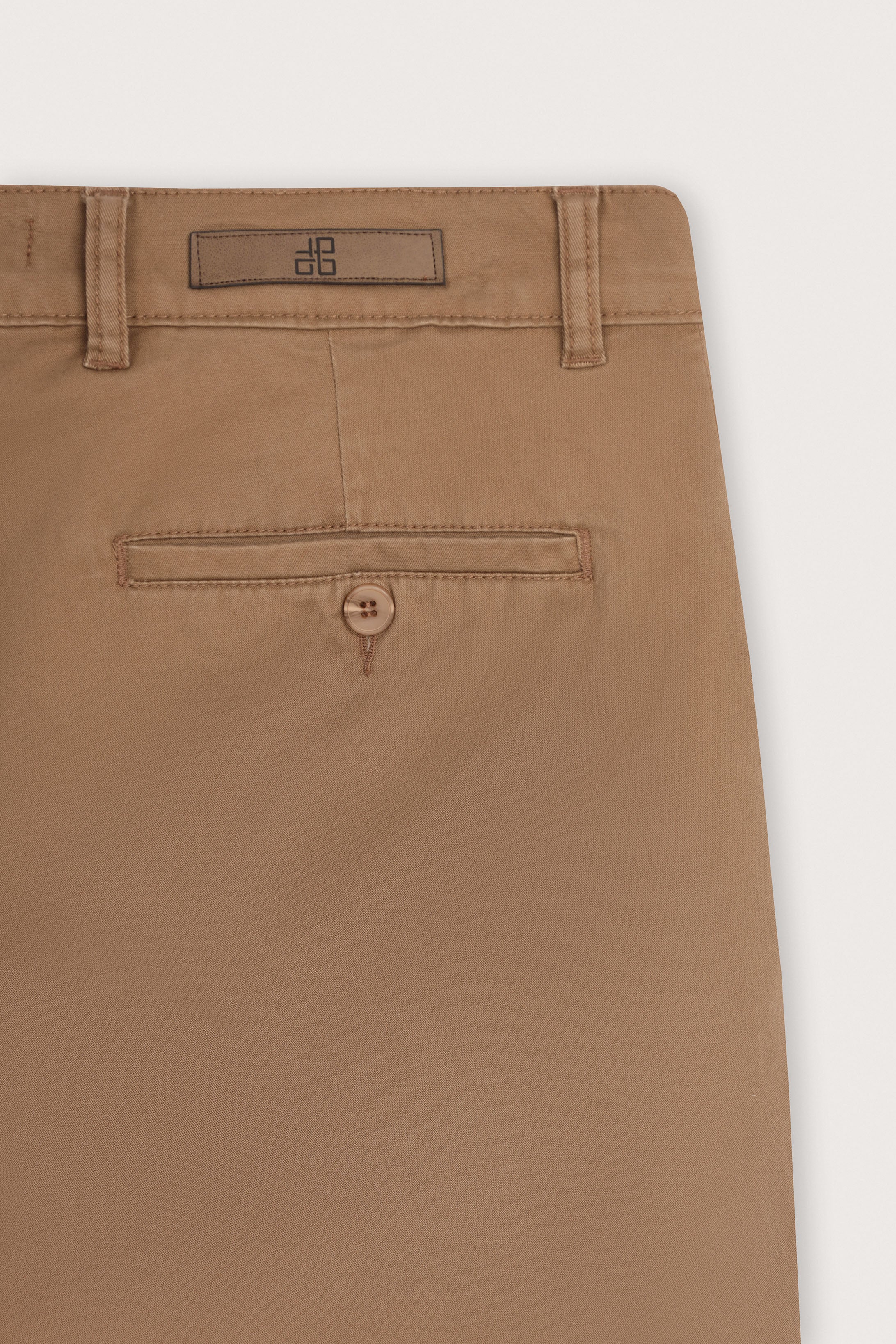 Camel Gabardine Chino Pants - De Backers - 4