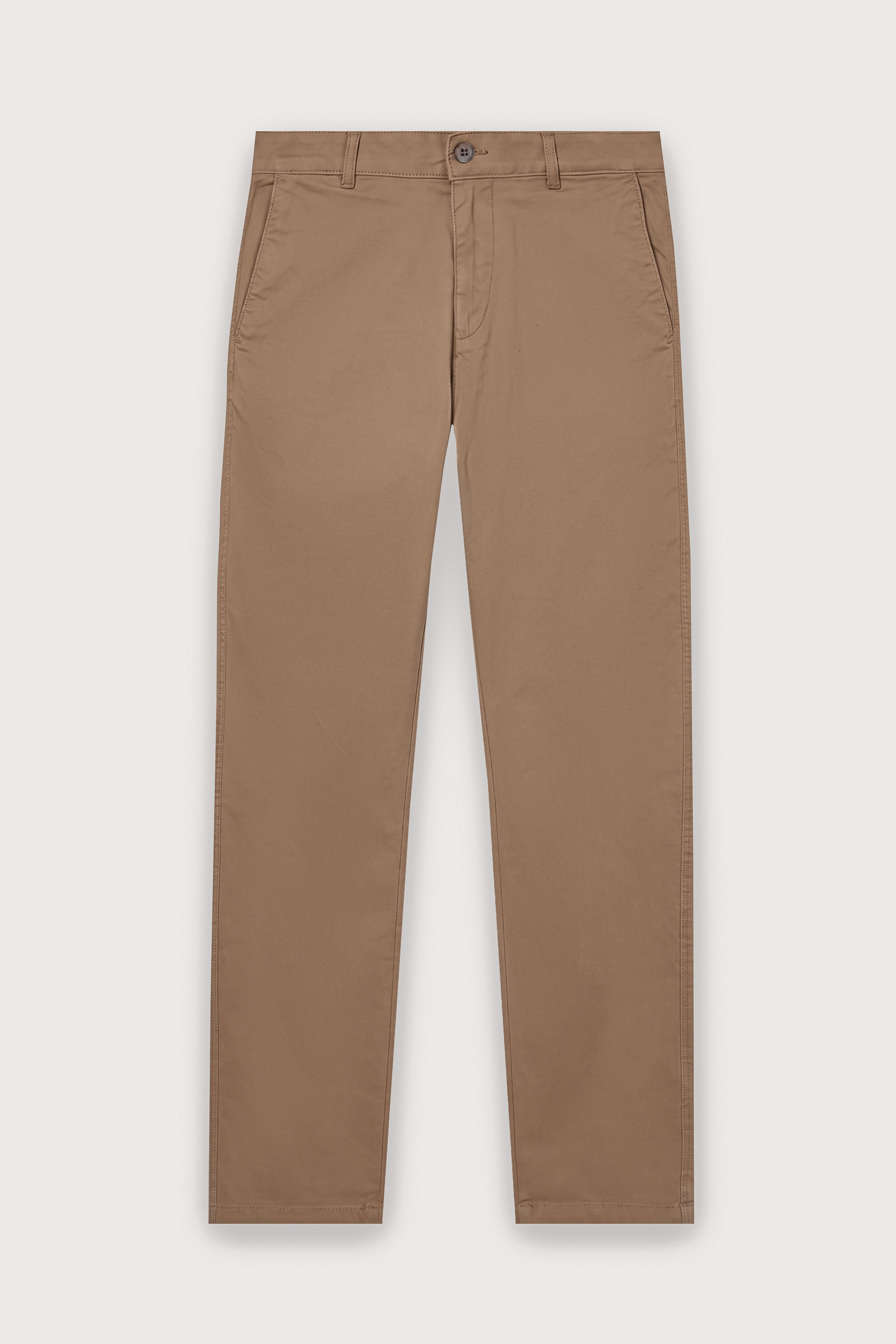 Taupe Gabardine Chino Pants - De Backers - 1