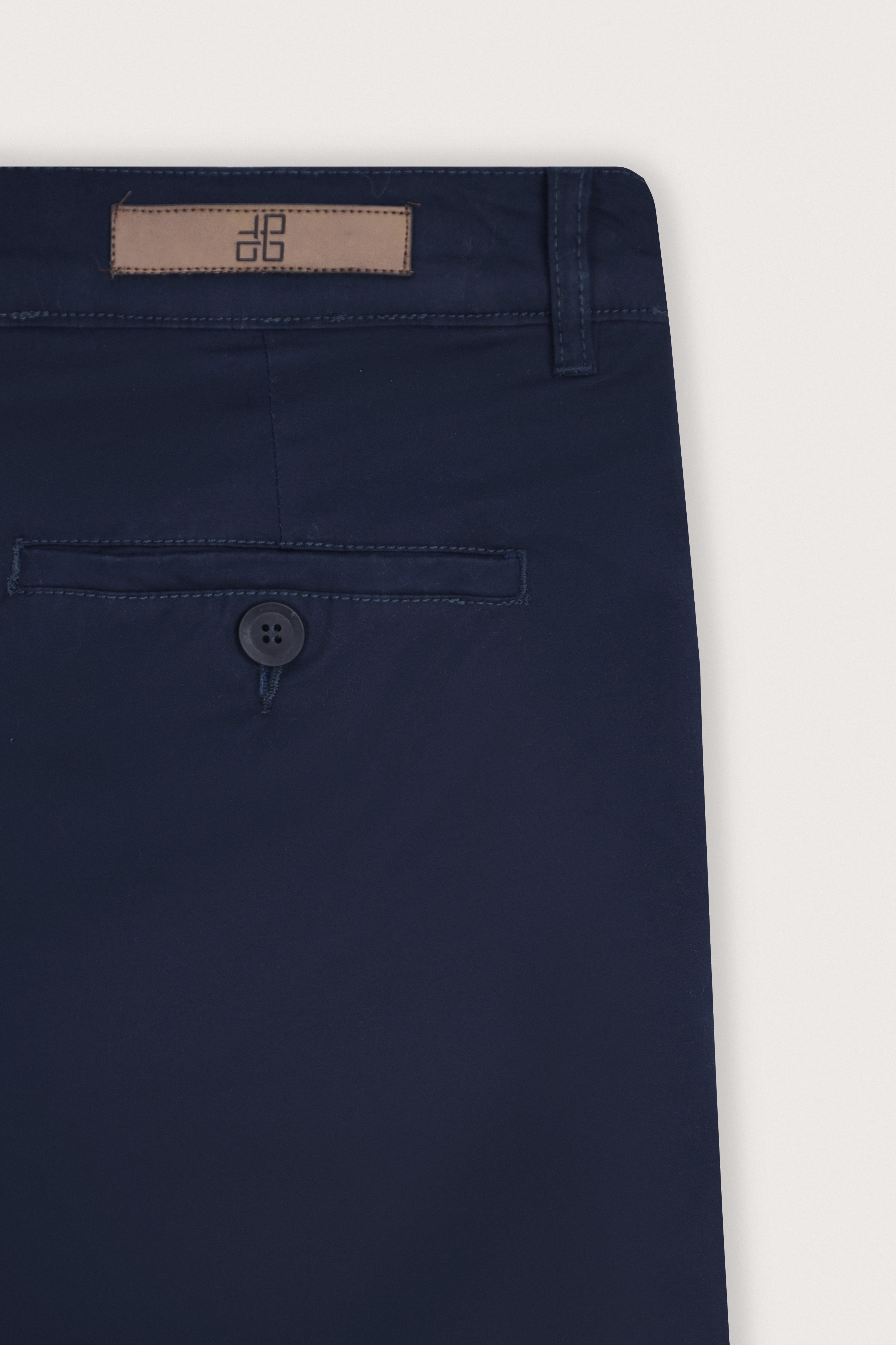 Deep Navy Gabardine Chino Pants - De Backers - 4