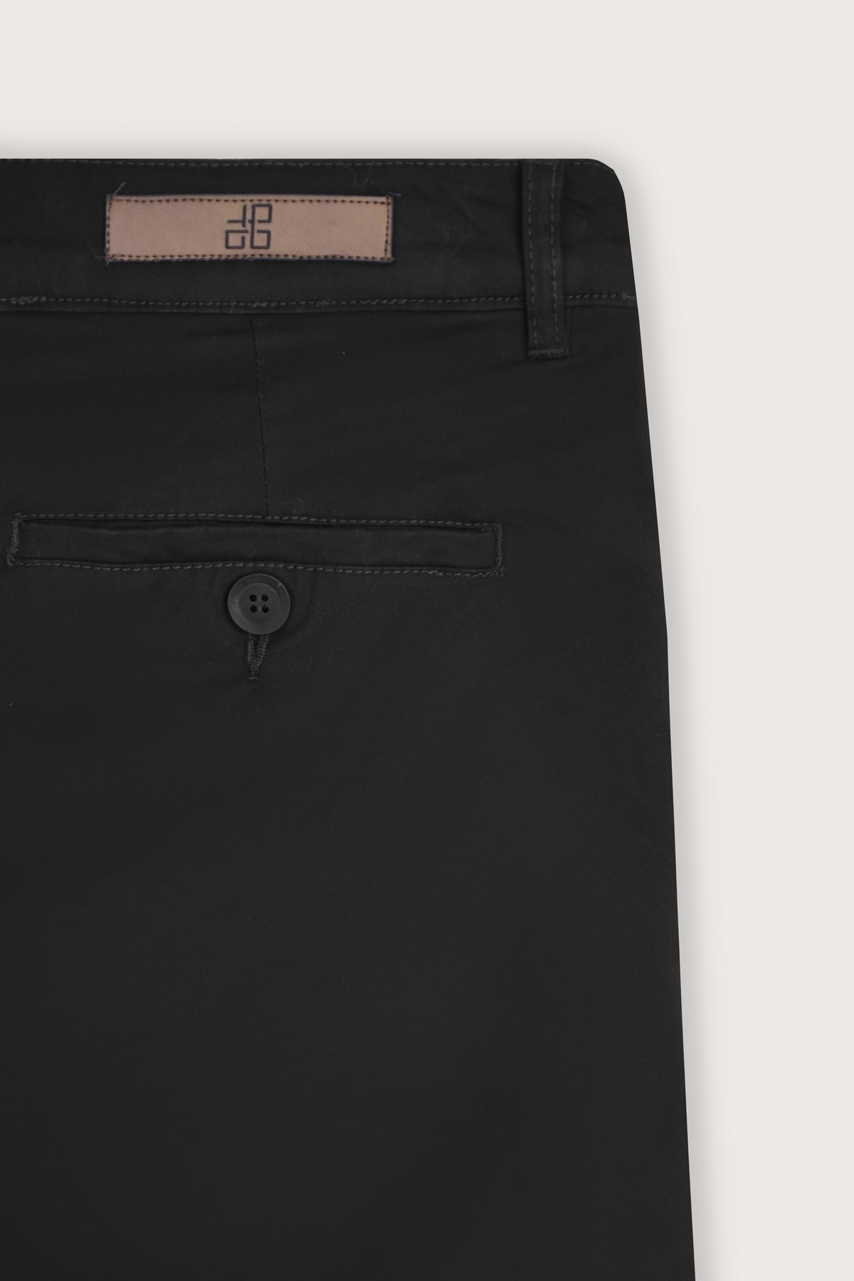 Jet Black Gabardine Chino Pants - De Backers - 2
