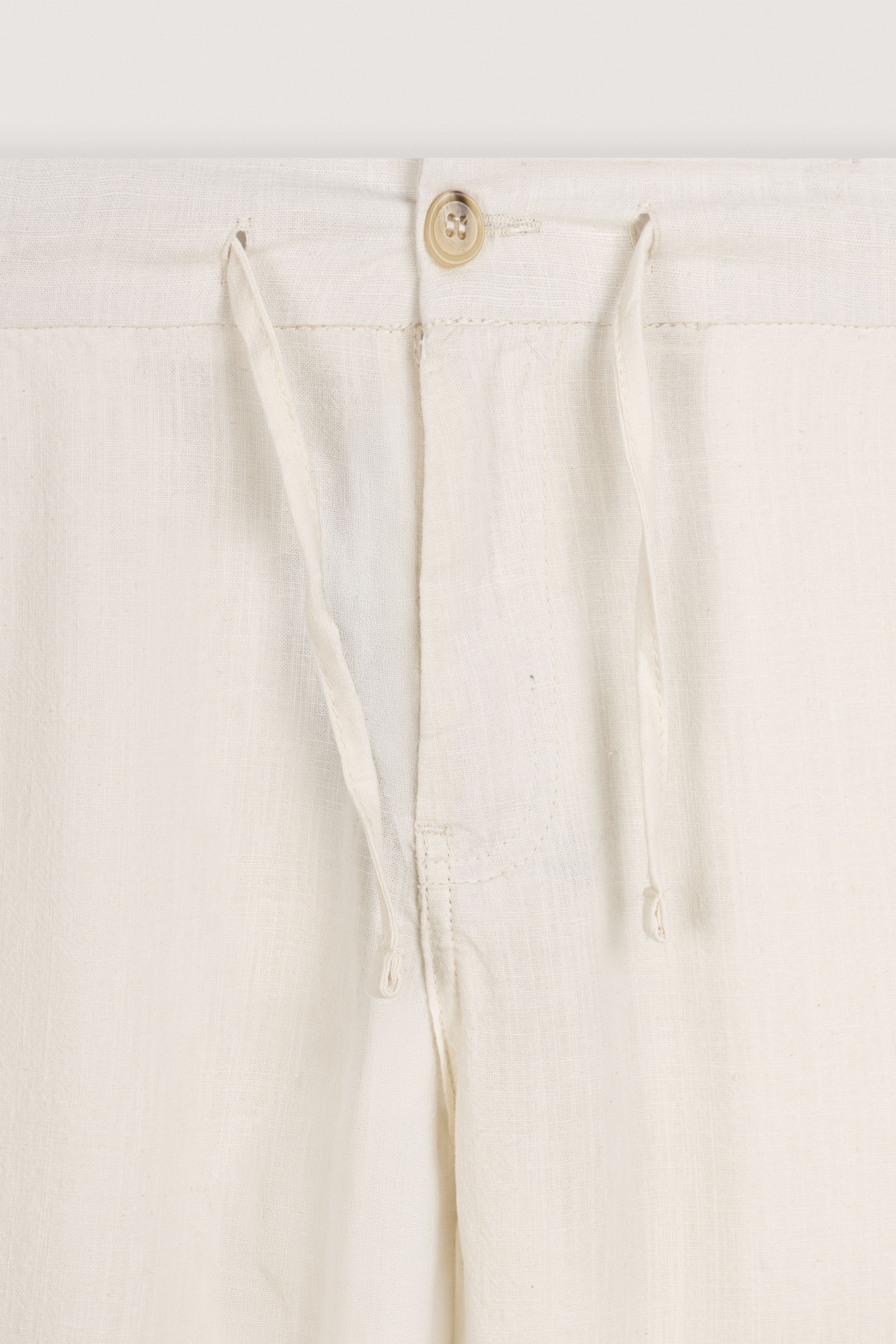 Light Beige Linen Look Casual pants - De Backers - 2