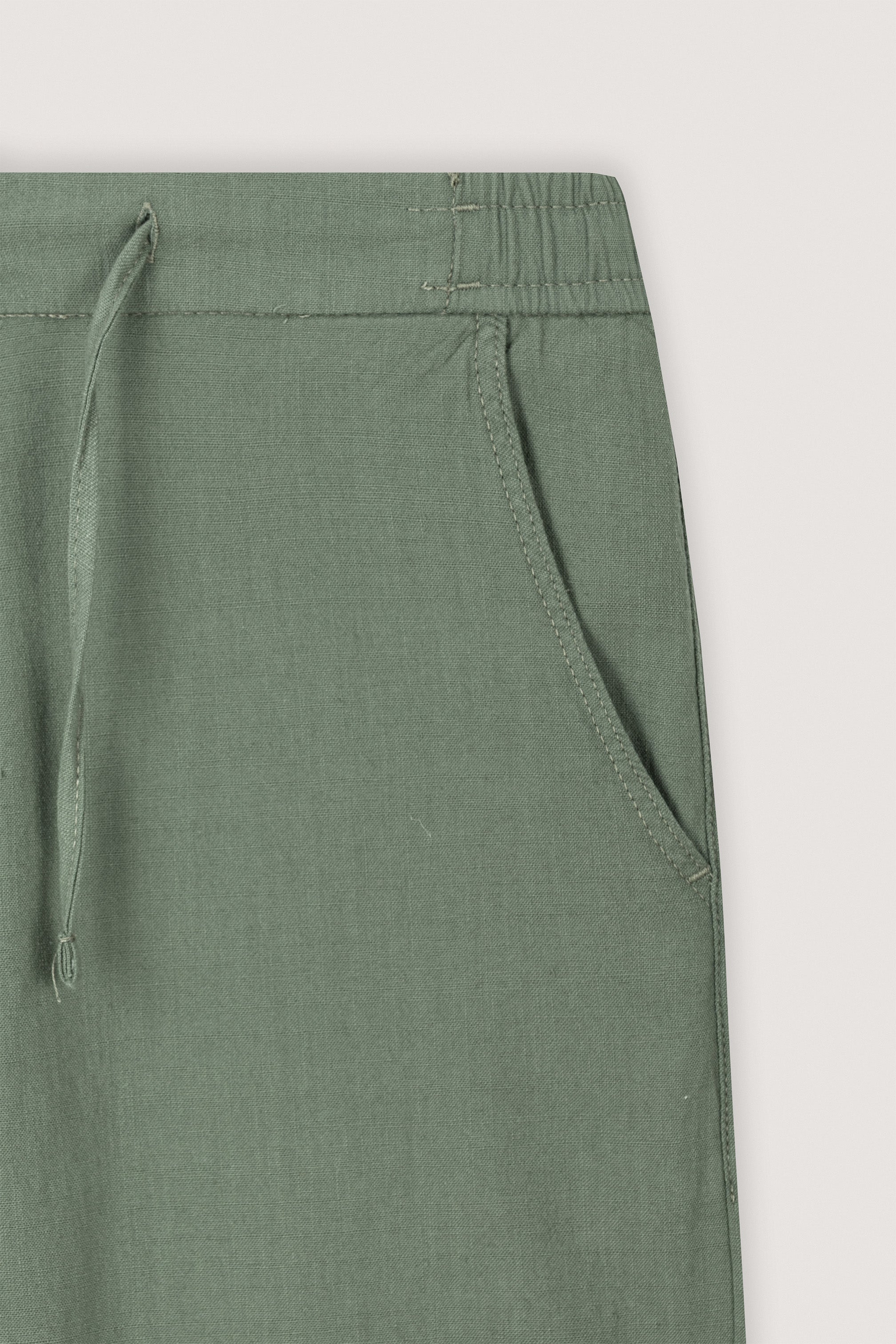 Summer Green Linen Look Casual Pants - De Backers - 3