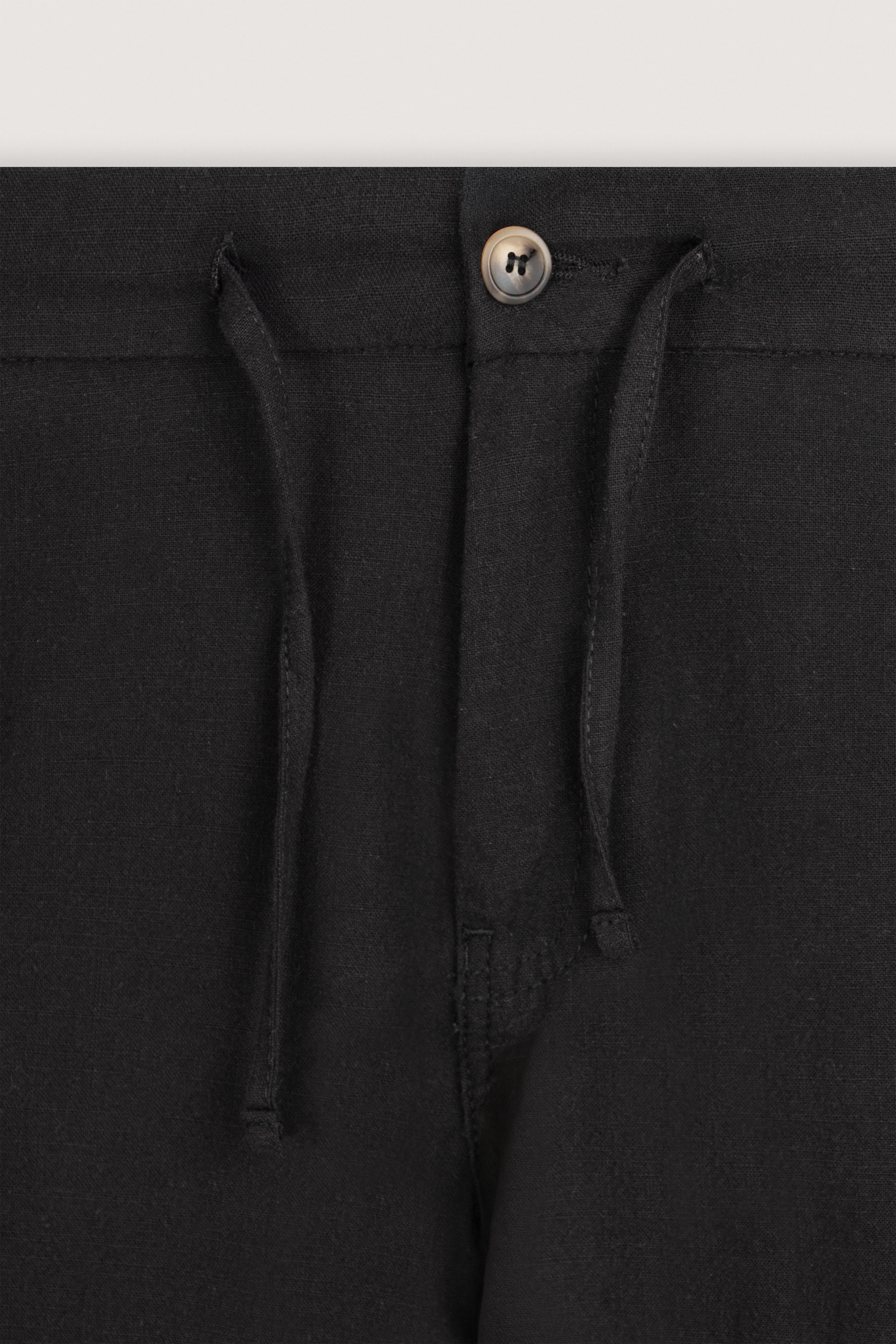 Black Linen Look Casual Pants - De Backers - 2