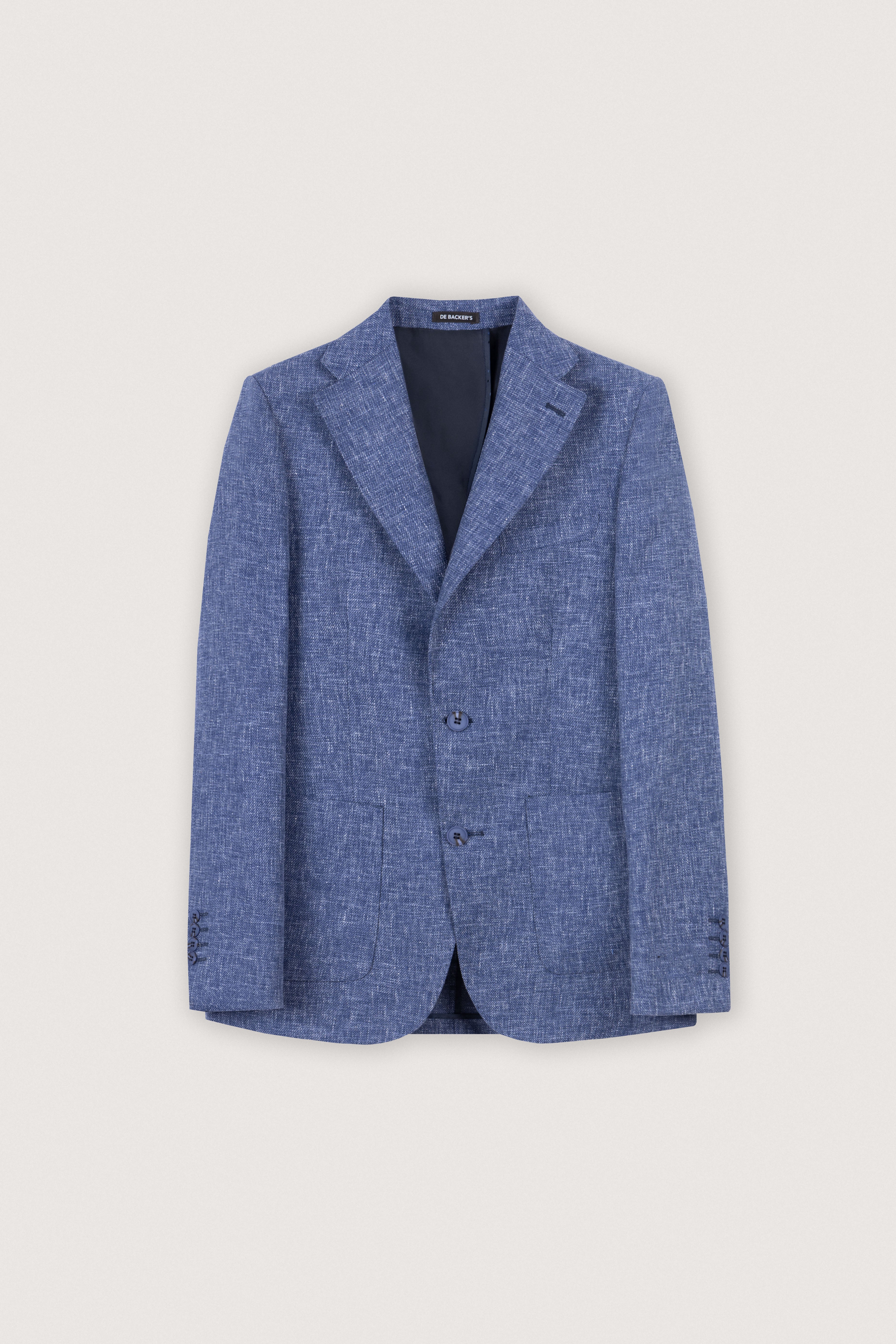 Dusty Blue Textured Casual Blazer