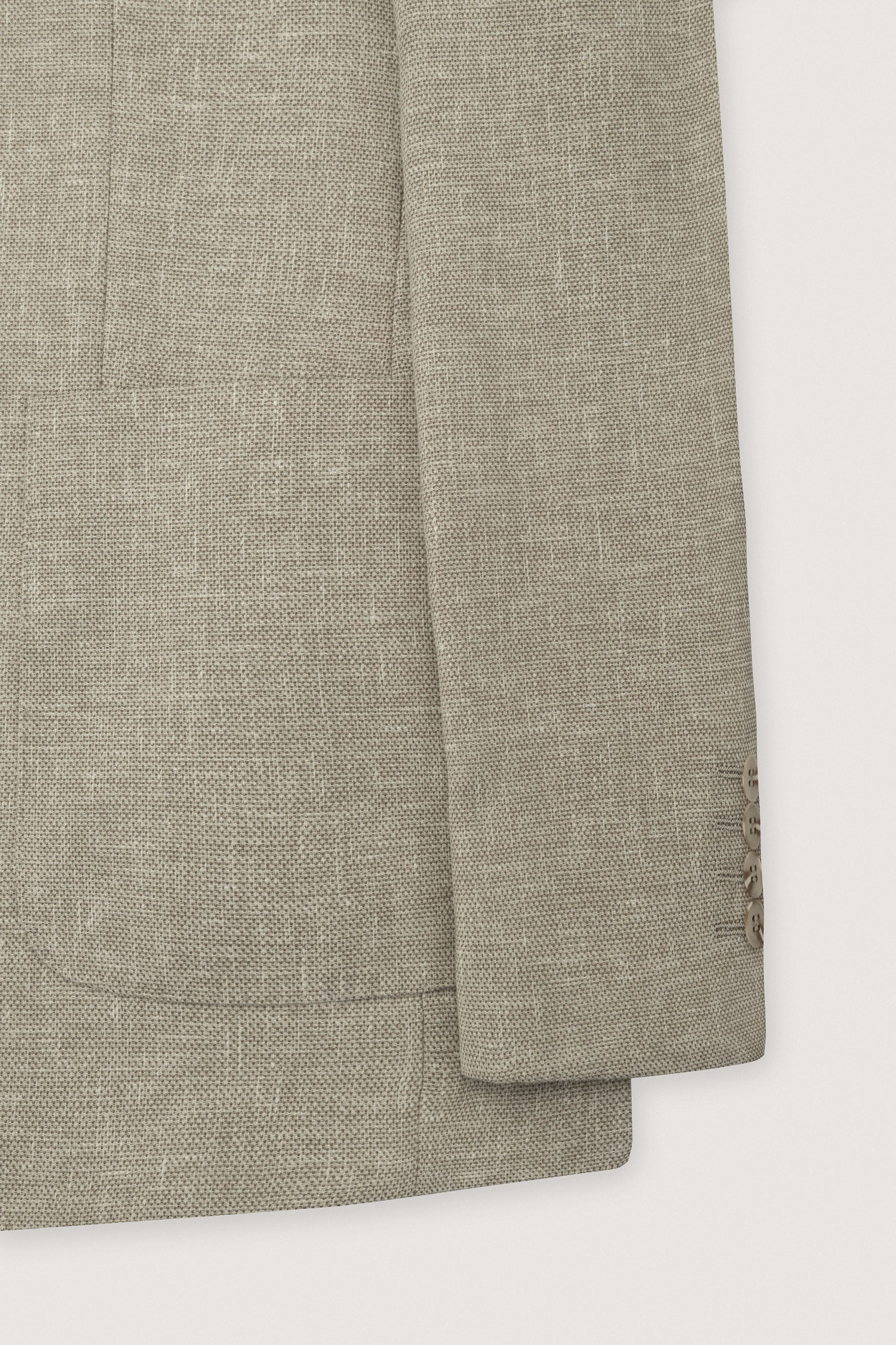 Light Beige Textured Casual Blazer