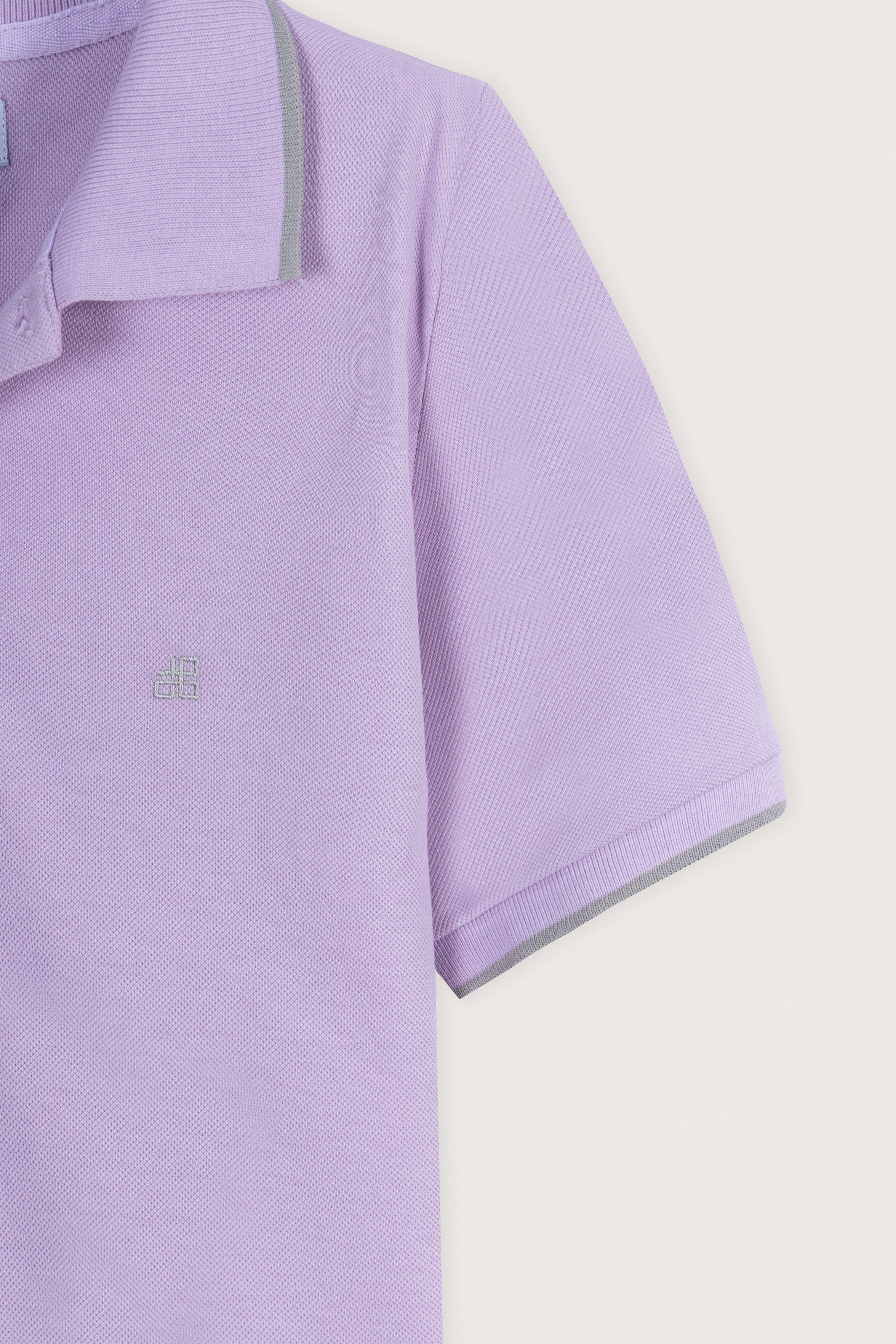 Mauve Pique V neck Polo