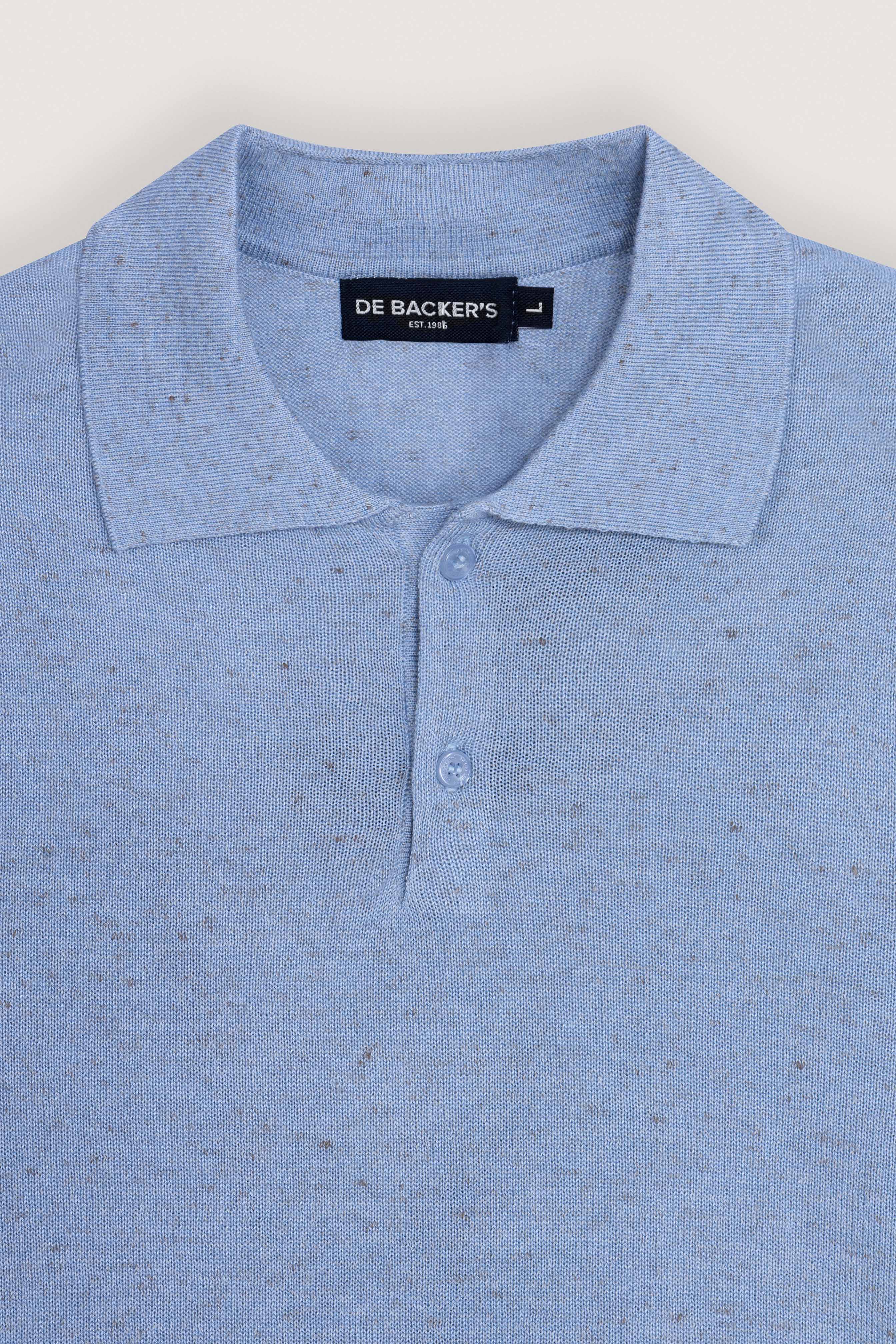 Light Blue Basic knit polo shirt
