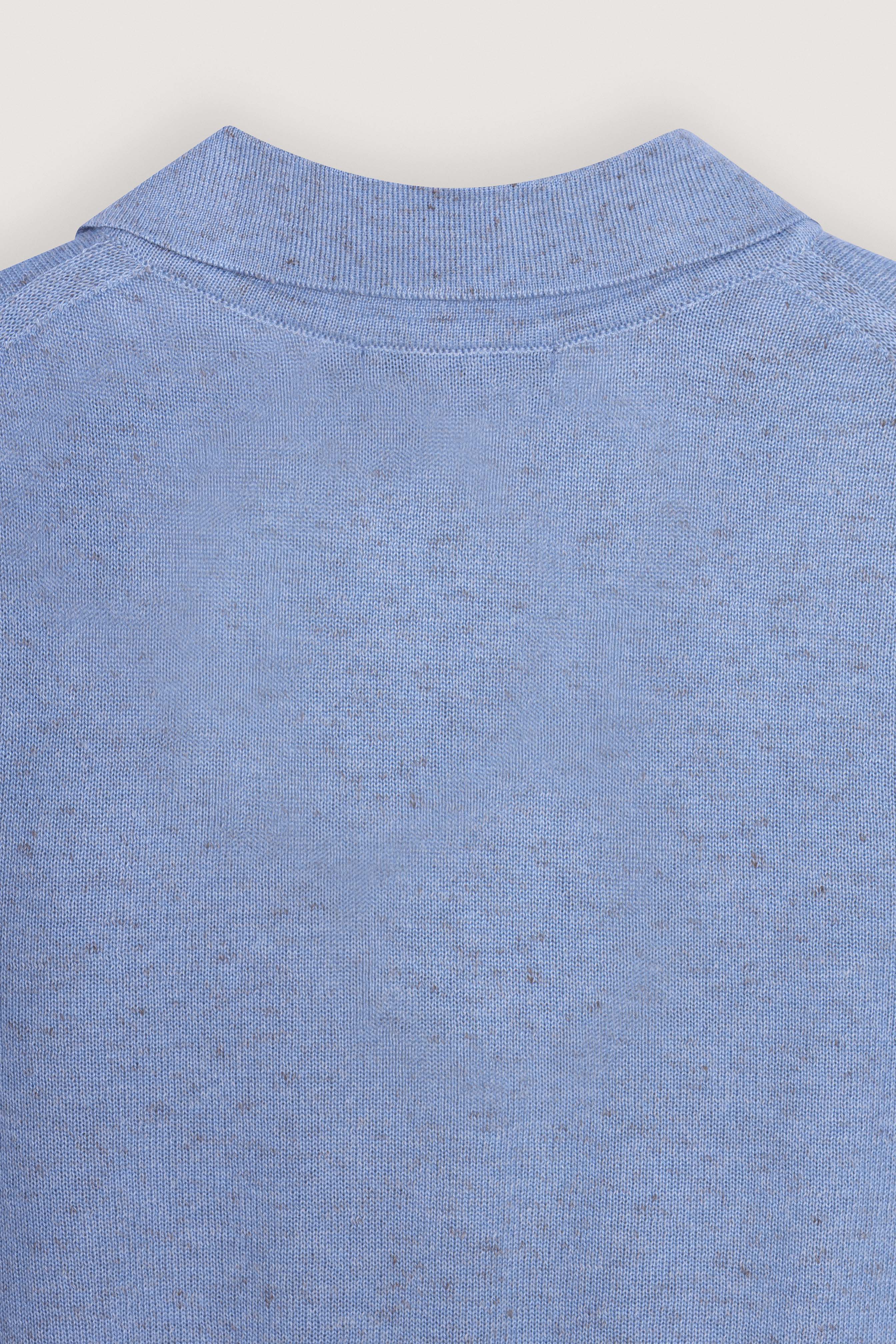 Light Blue Basic knit polo shirt