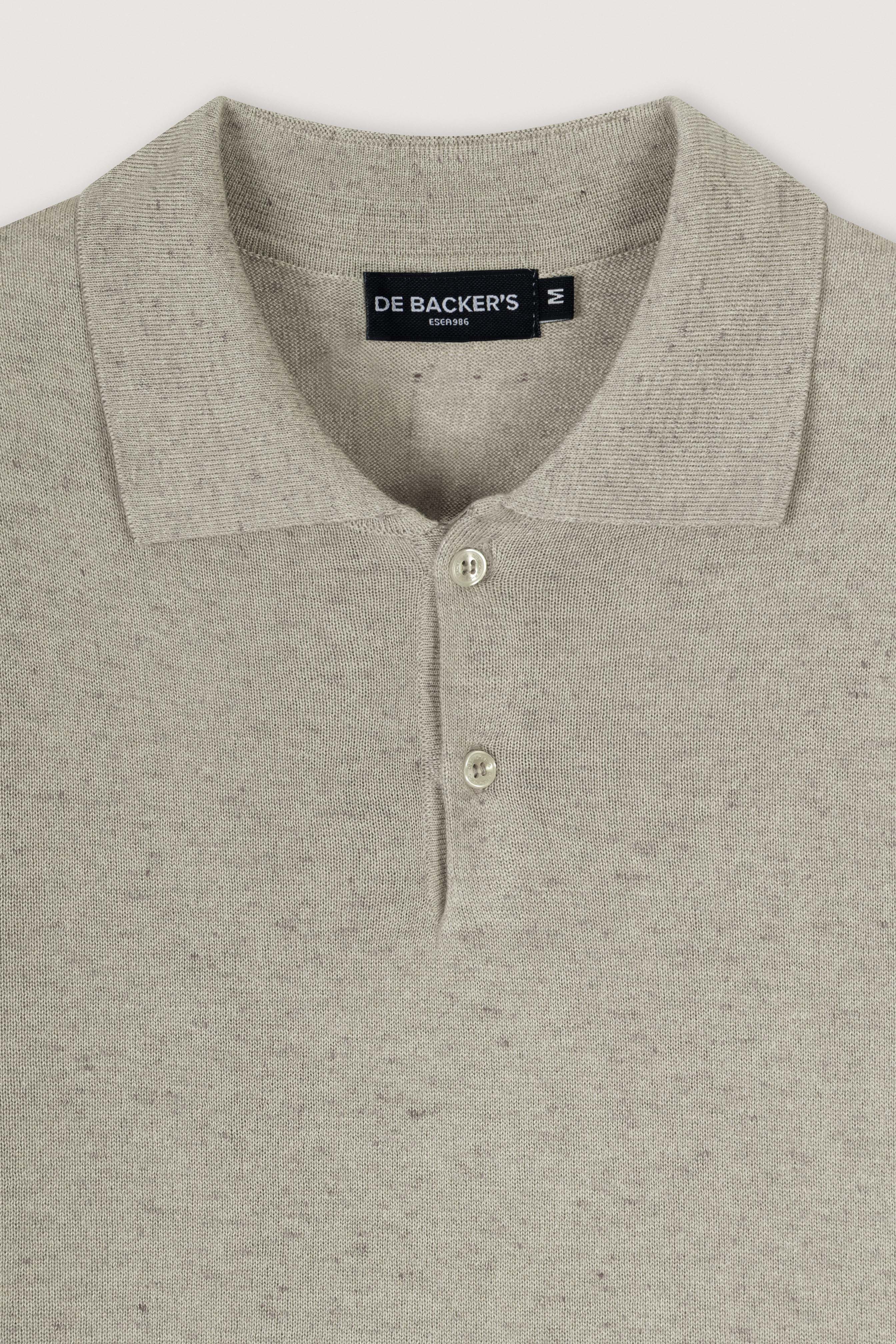 Beige Basic knit polo shirt
