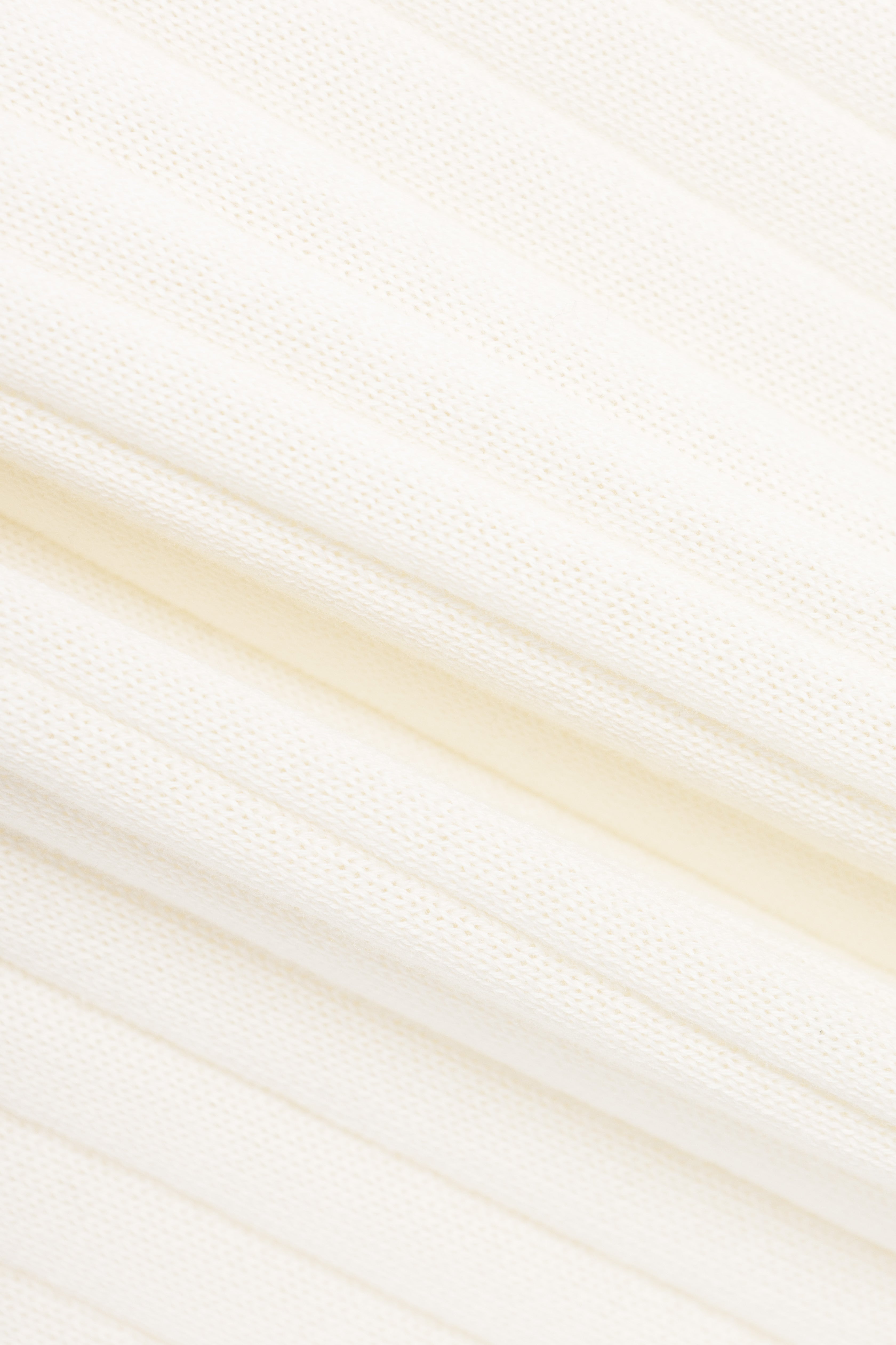 White Knitted V-neck Polo