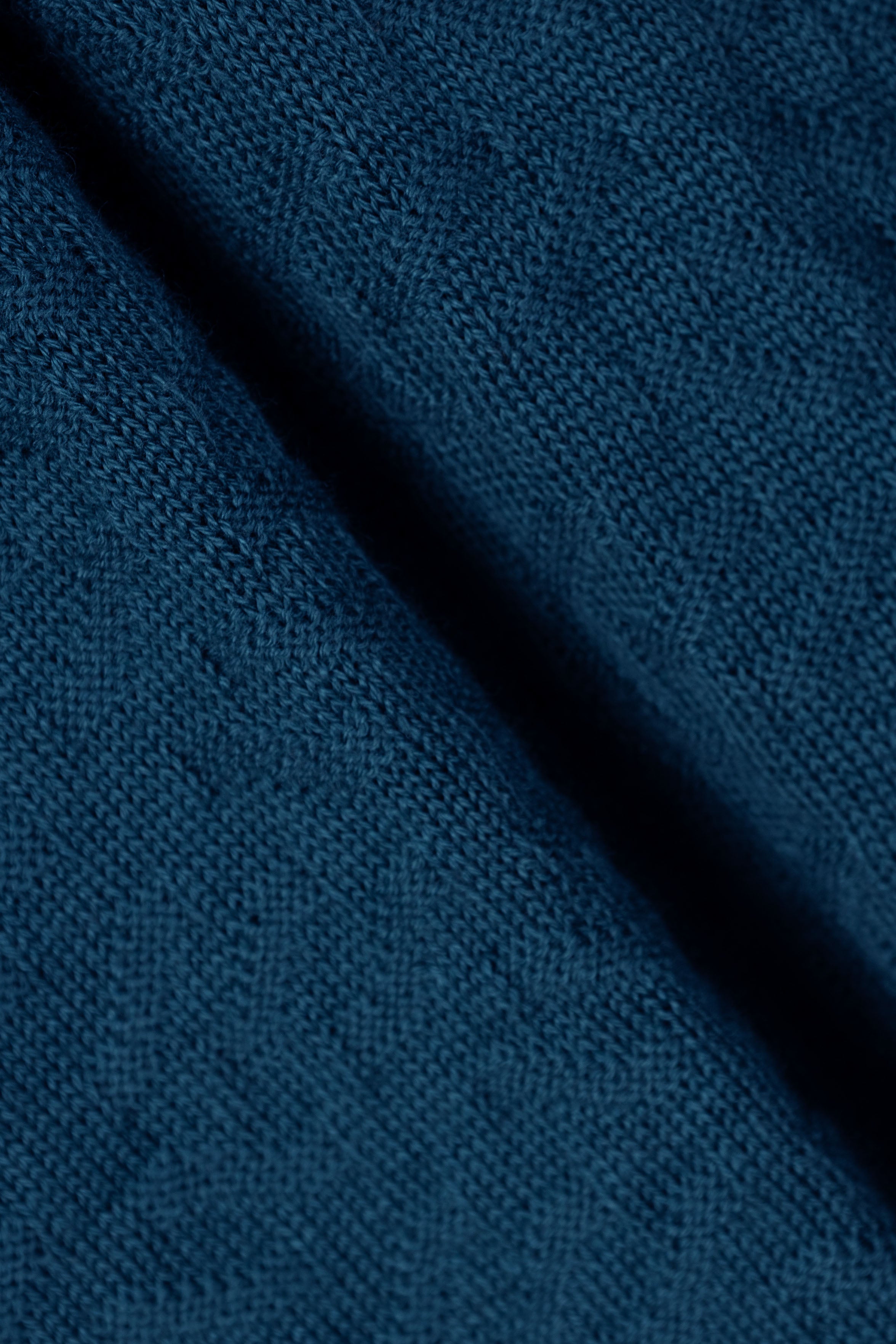Teal Blue Textured Knitted polo shirt