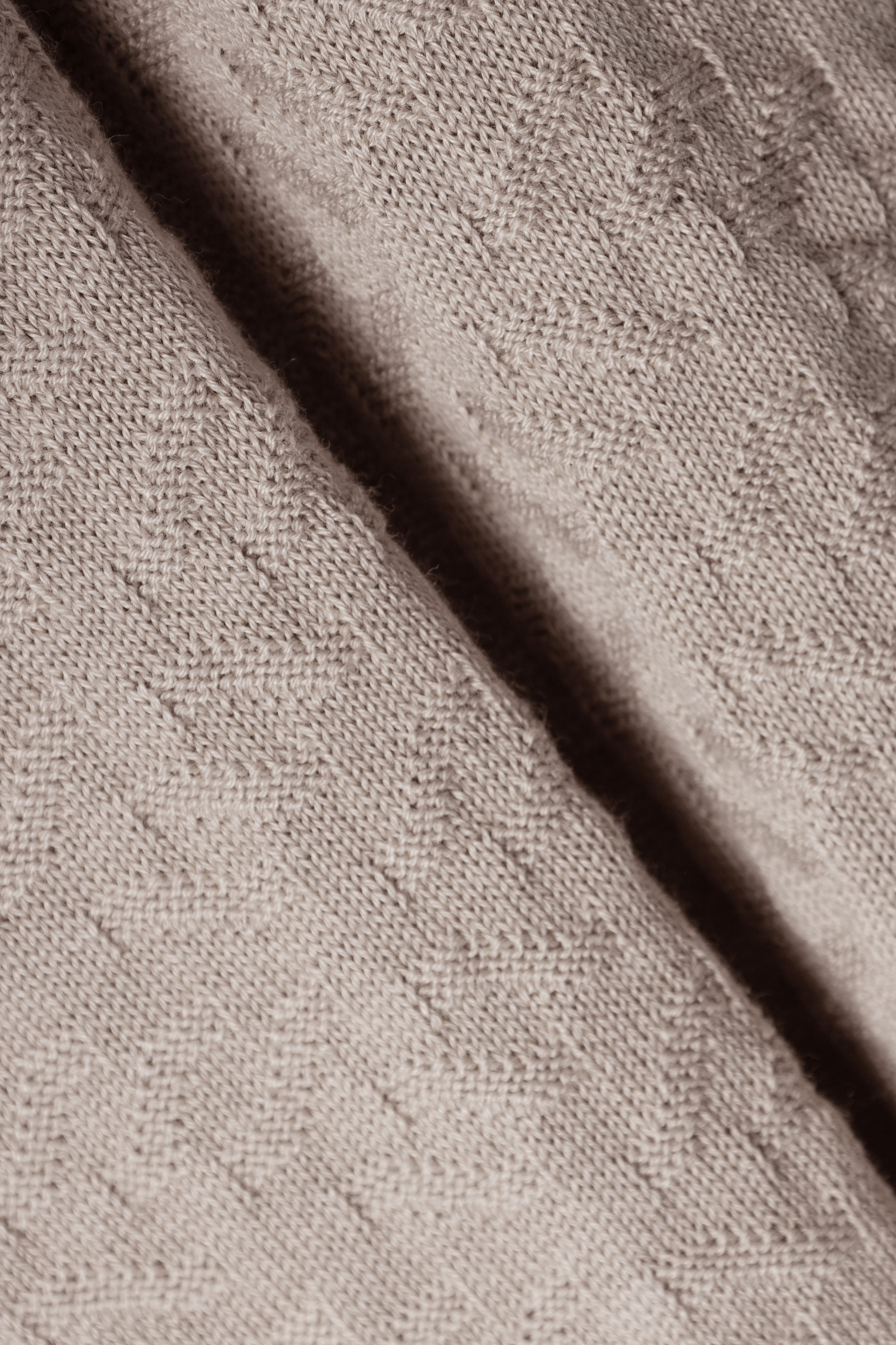 Light Beige Textured Knitted polo shirt