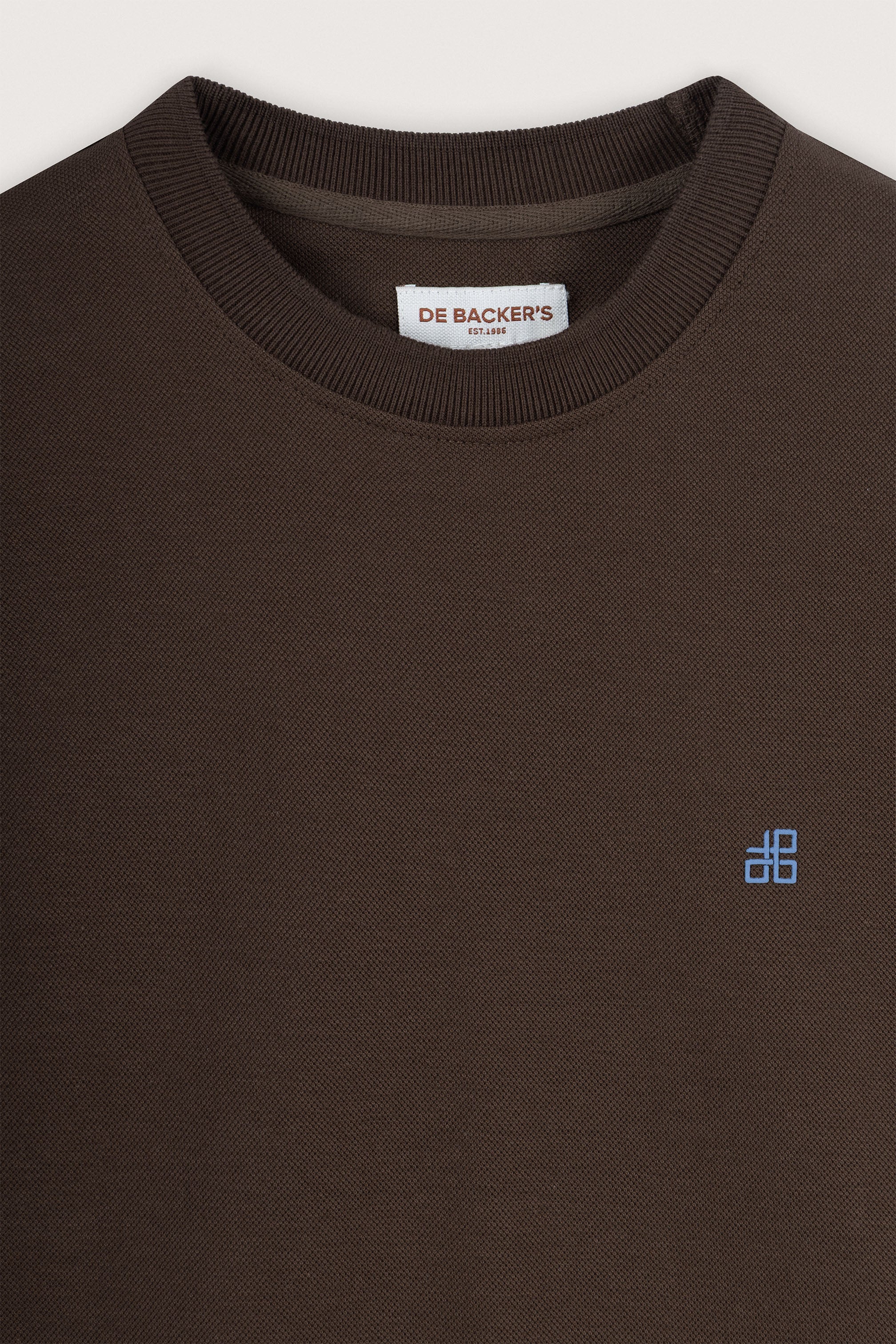 Brown Pique Round T-Shirt