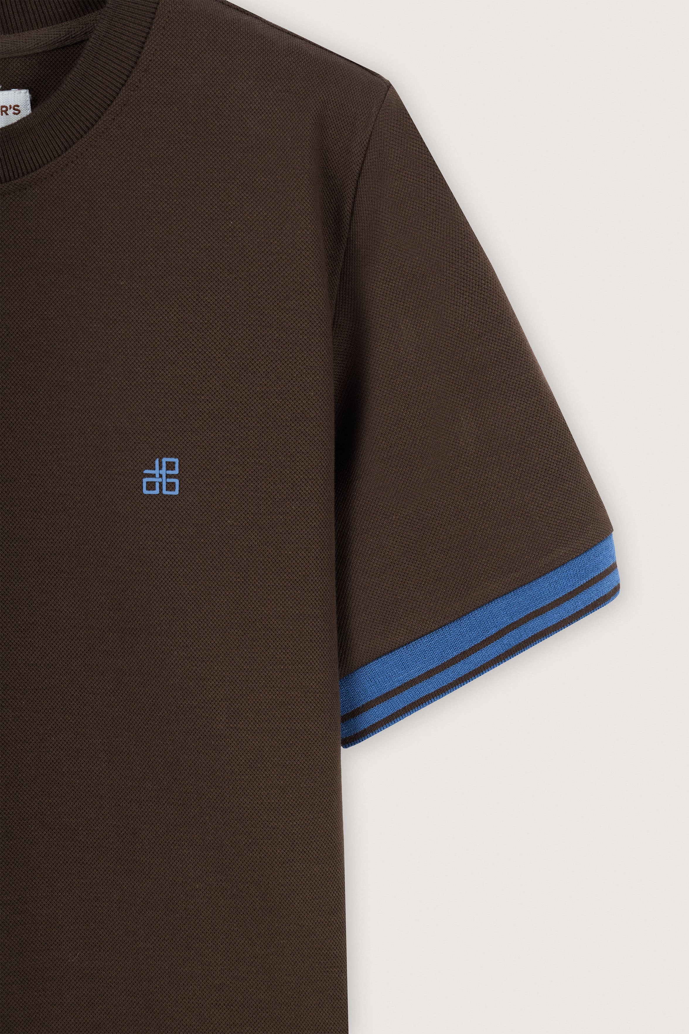 Brown Pique Round T-Shirt
