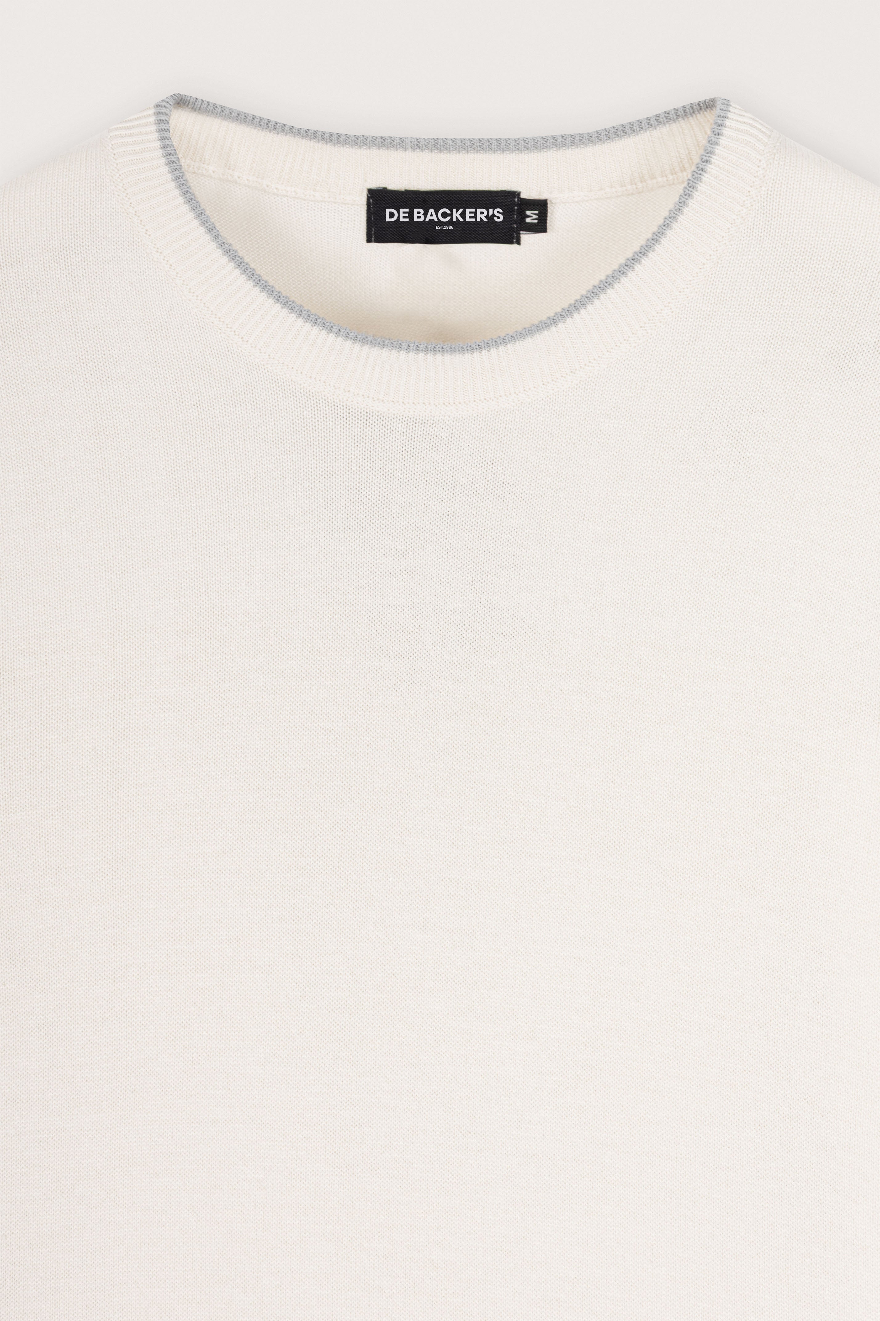 White Knitted Round Neck T-shirt