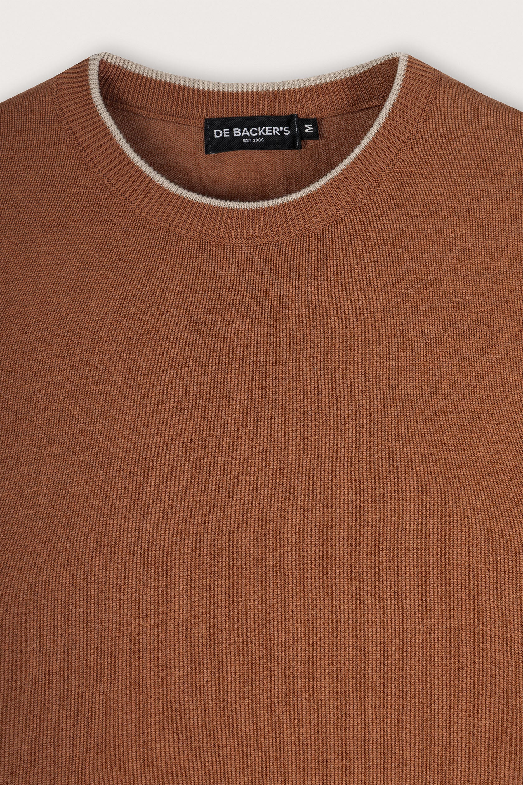 Brick knitted round neck t-shirt