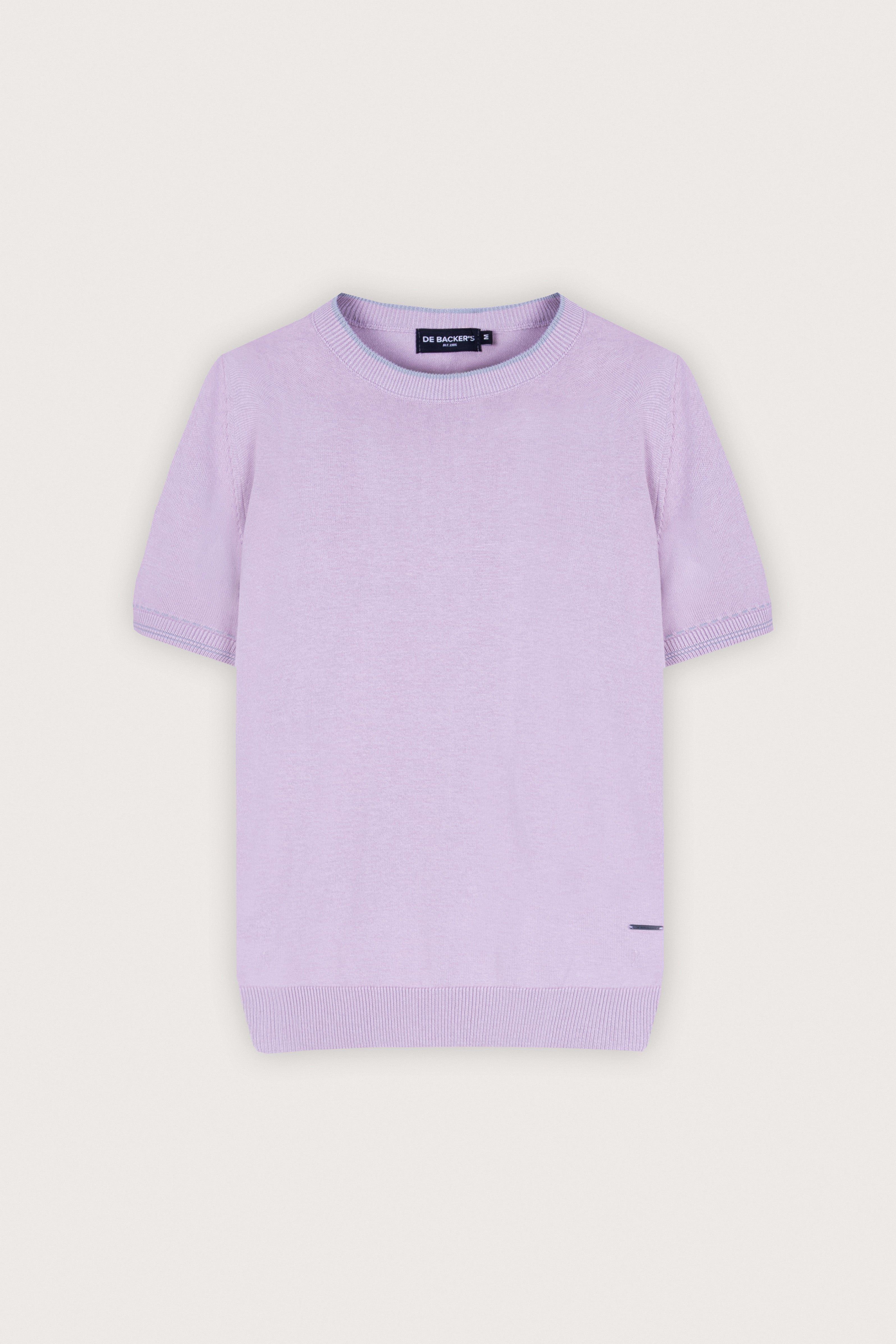 Mauve knitted round neck t-shirt