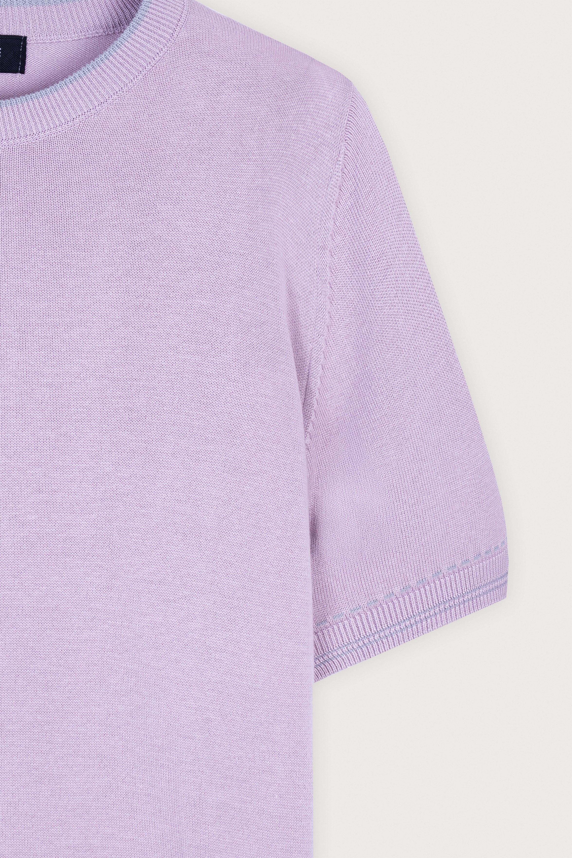 Mauve knitted round neck t-shirt