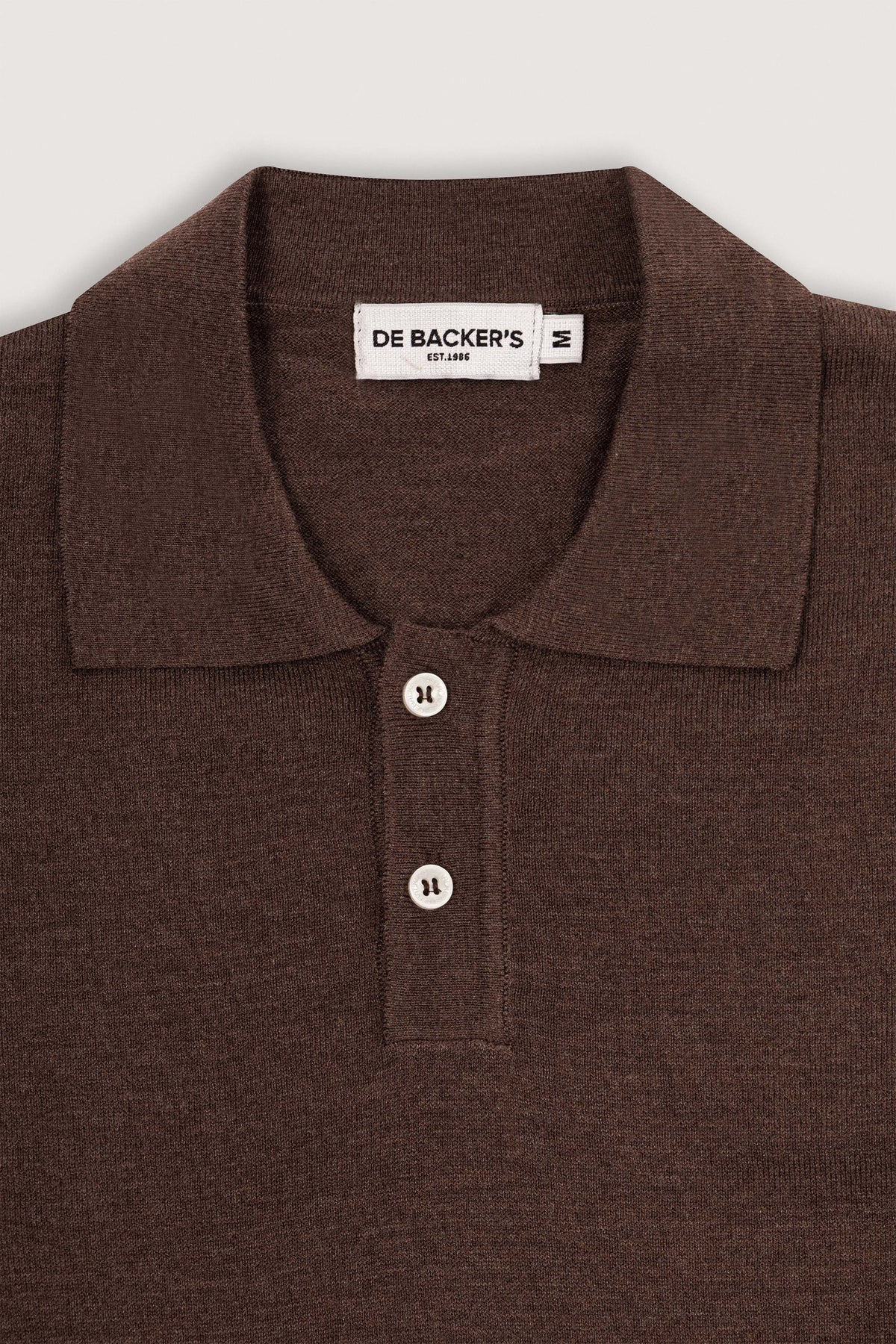 Brown Basic Polo Pullover