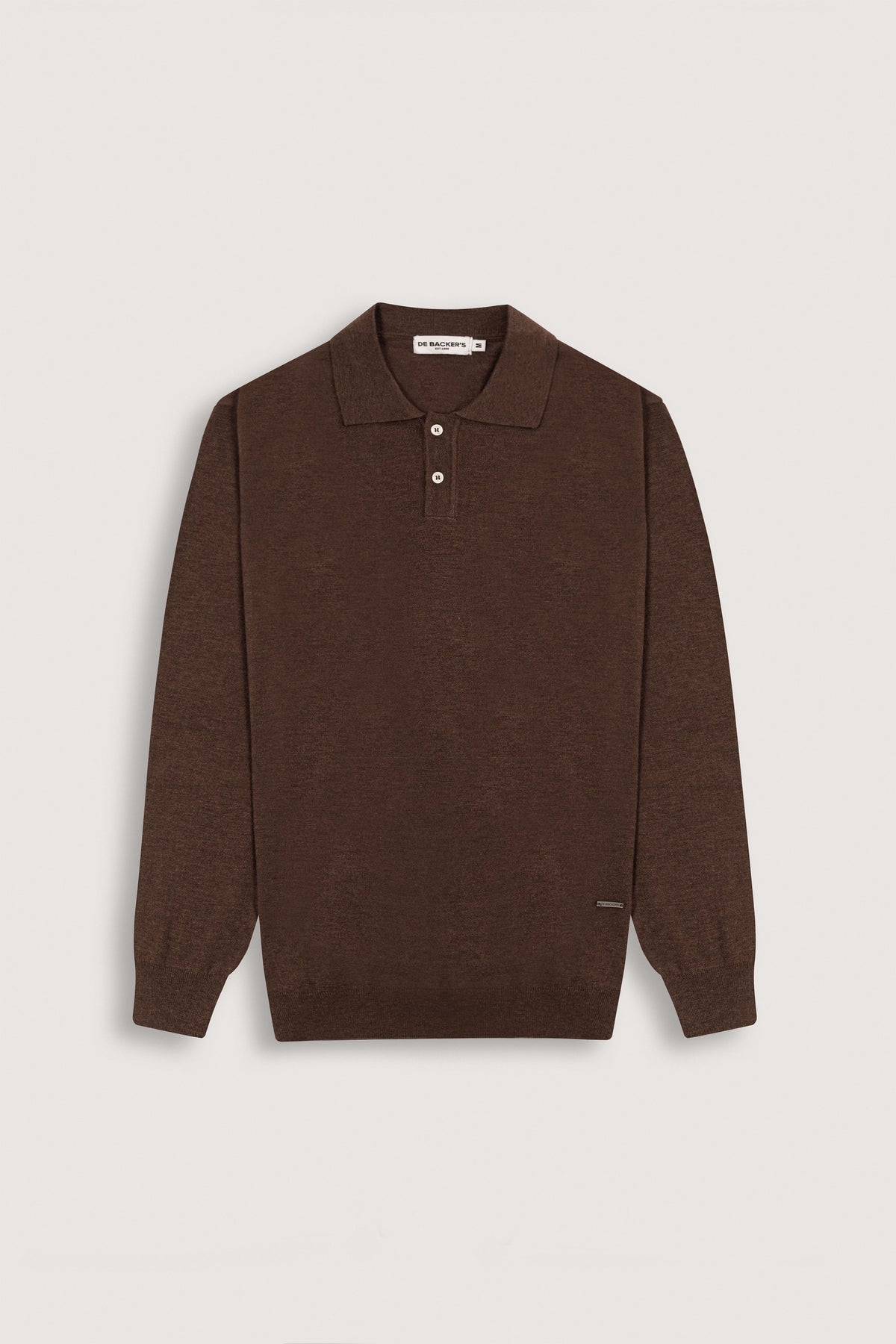 Brown Basic Polo Pullover