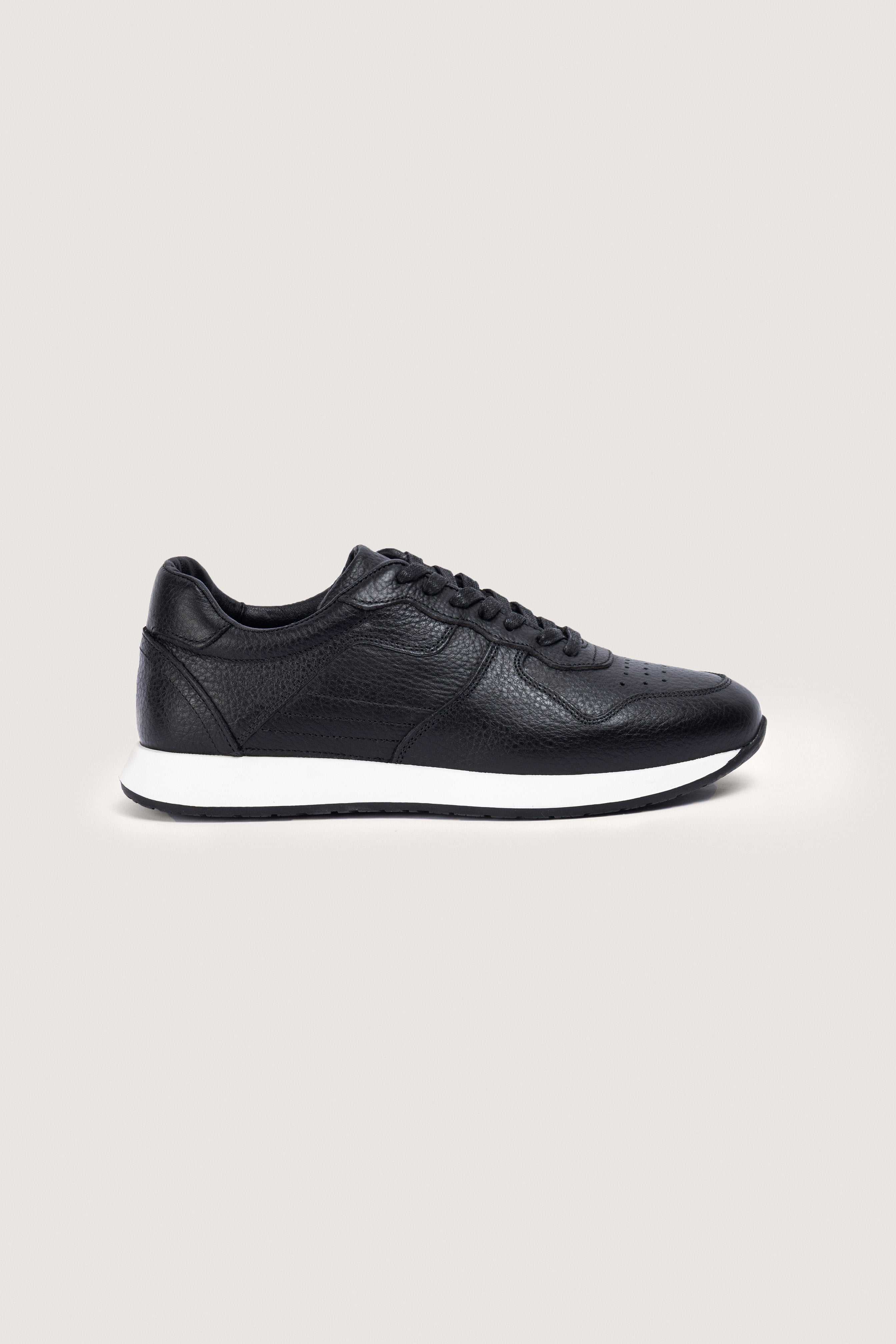 Black Leather Sneakers