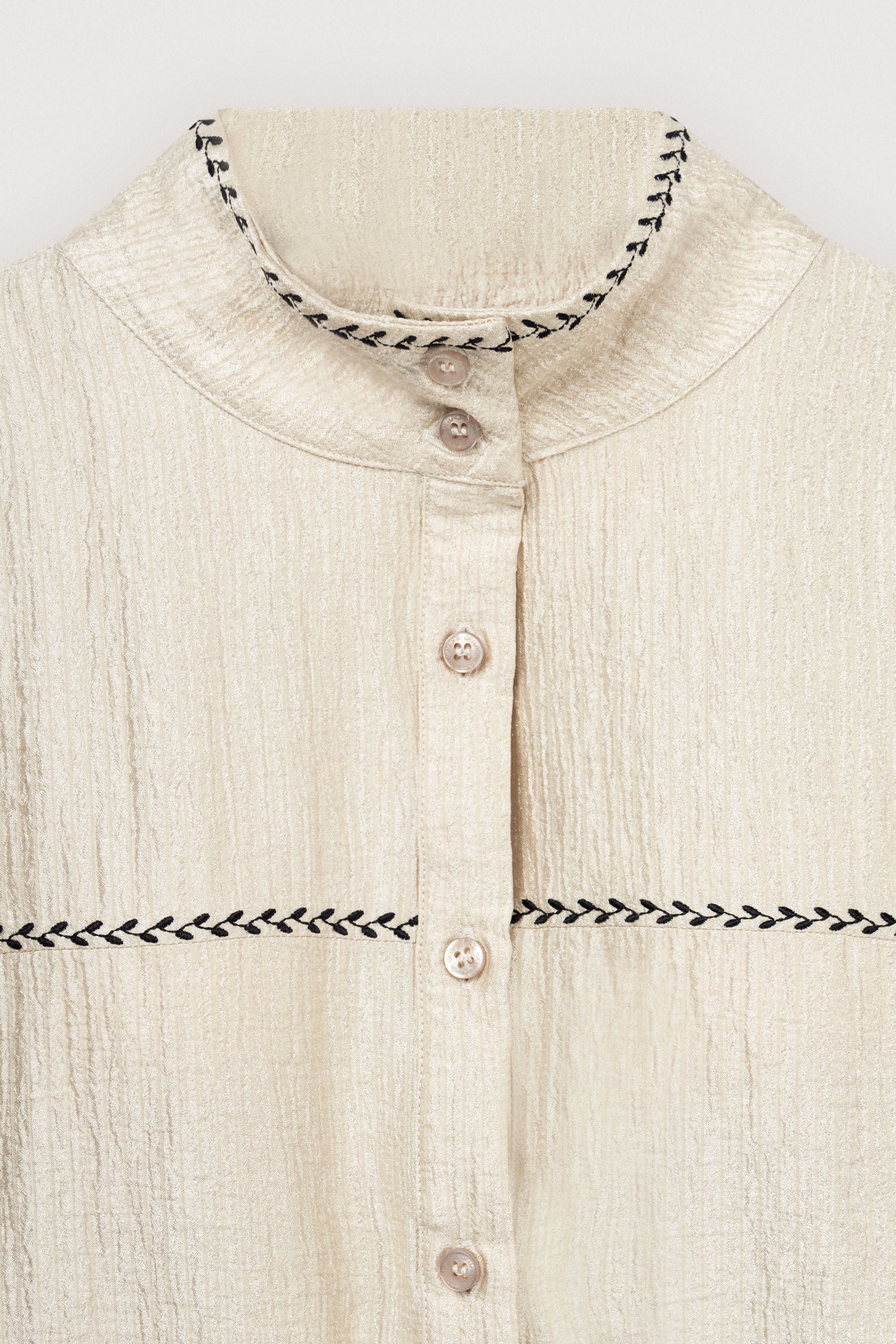 Beige Crinkled Women's Shirt