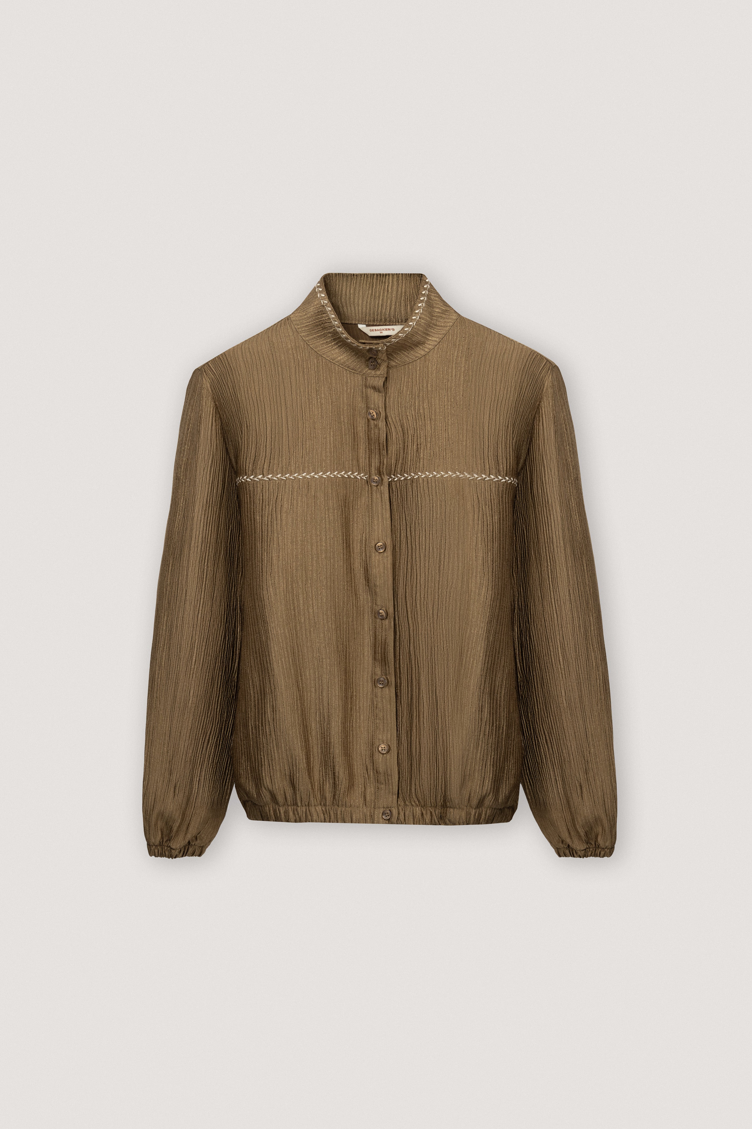 French Bestir Brown Satin Women's Shirt