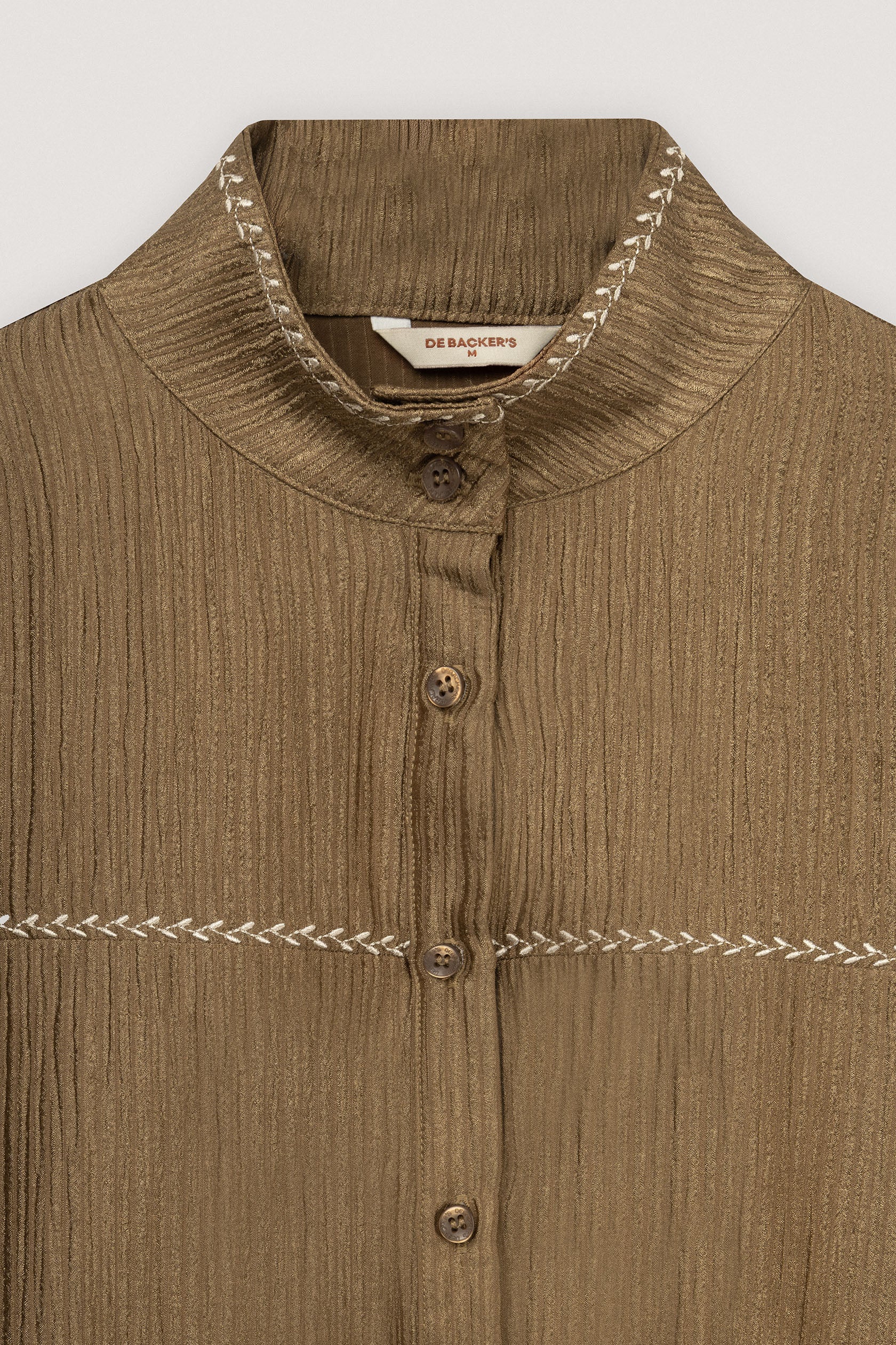 French Bestir Brown Satin Women's Shirt