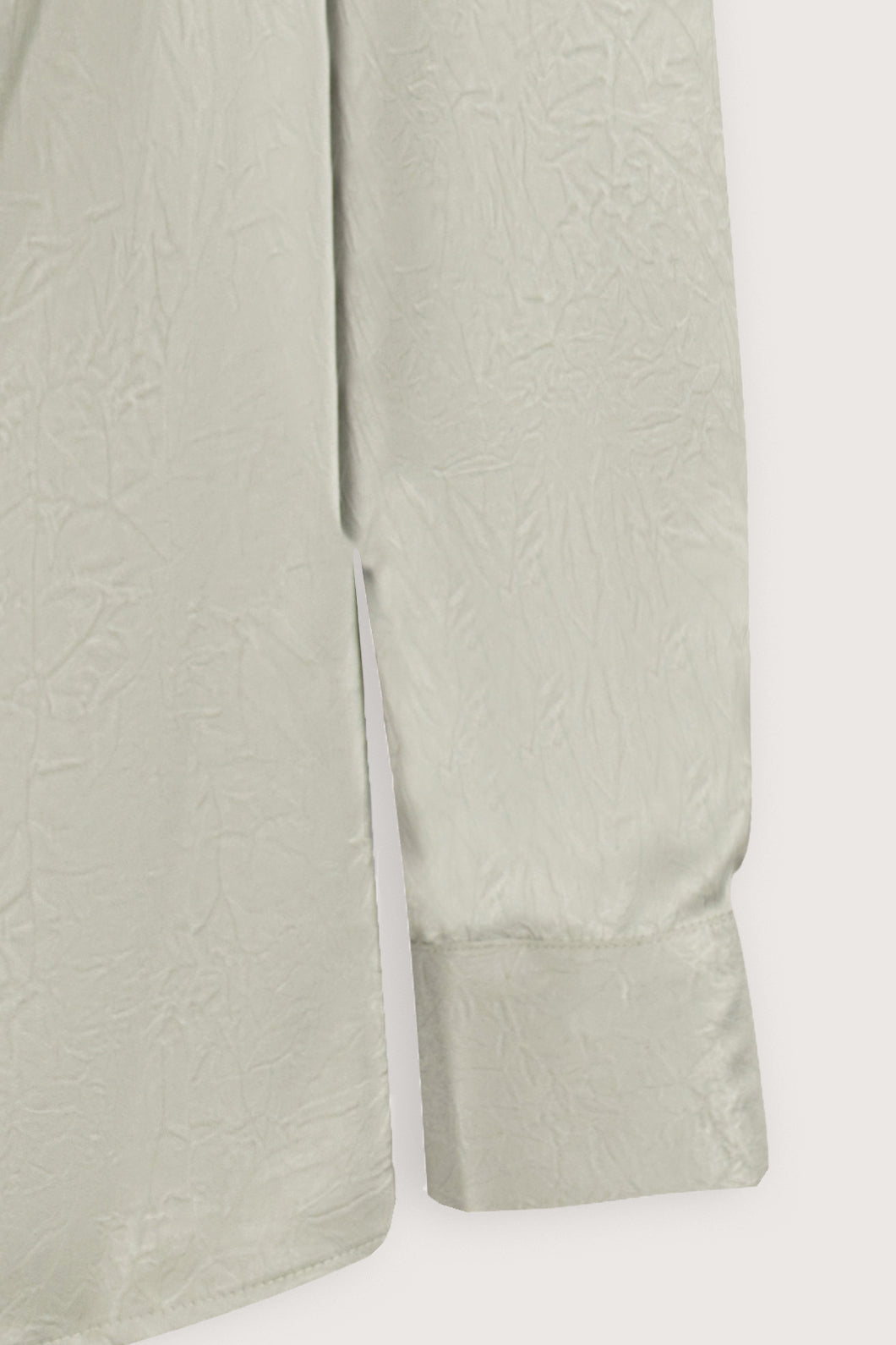 Light Olive Cowl-Neck Satin Blouse