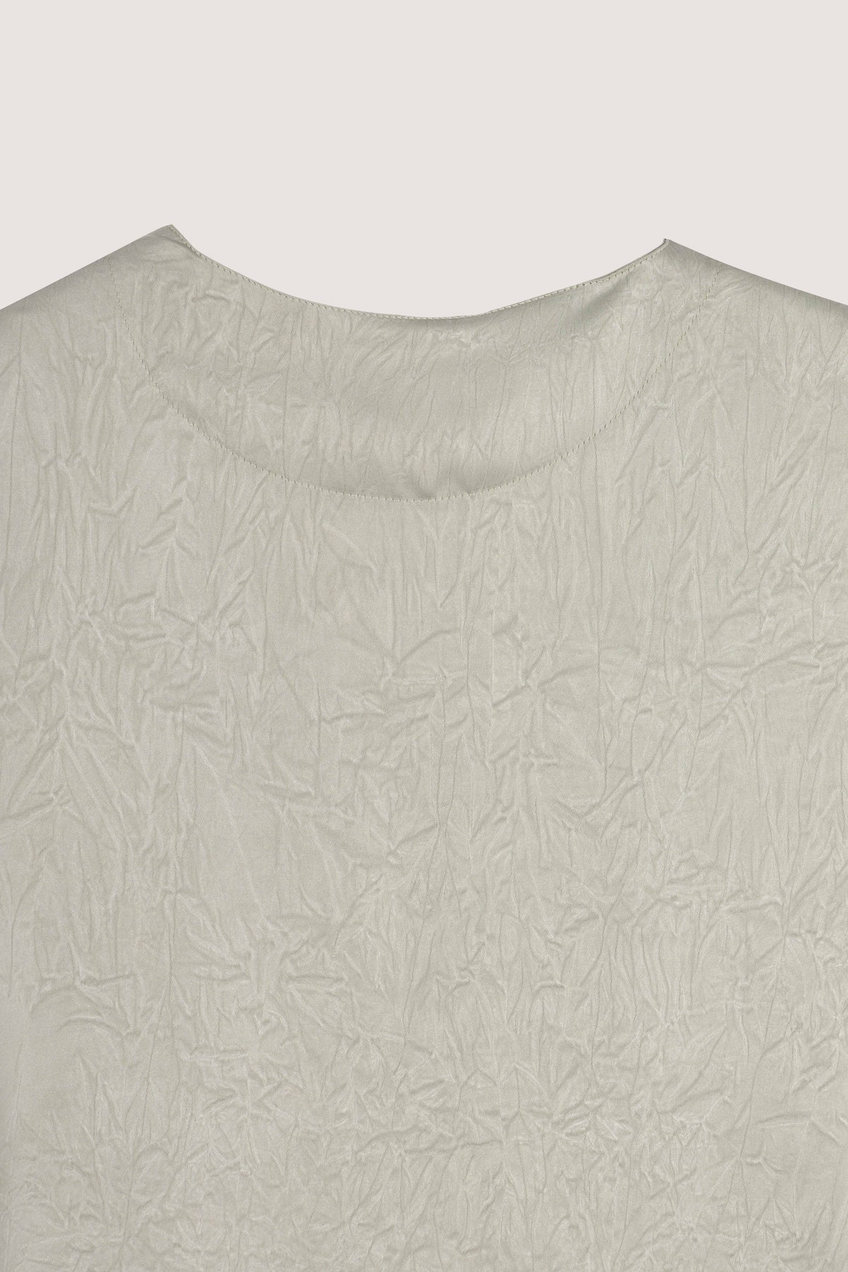 Light Olive Cowl-Neck Satin Blouse