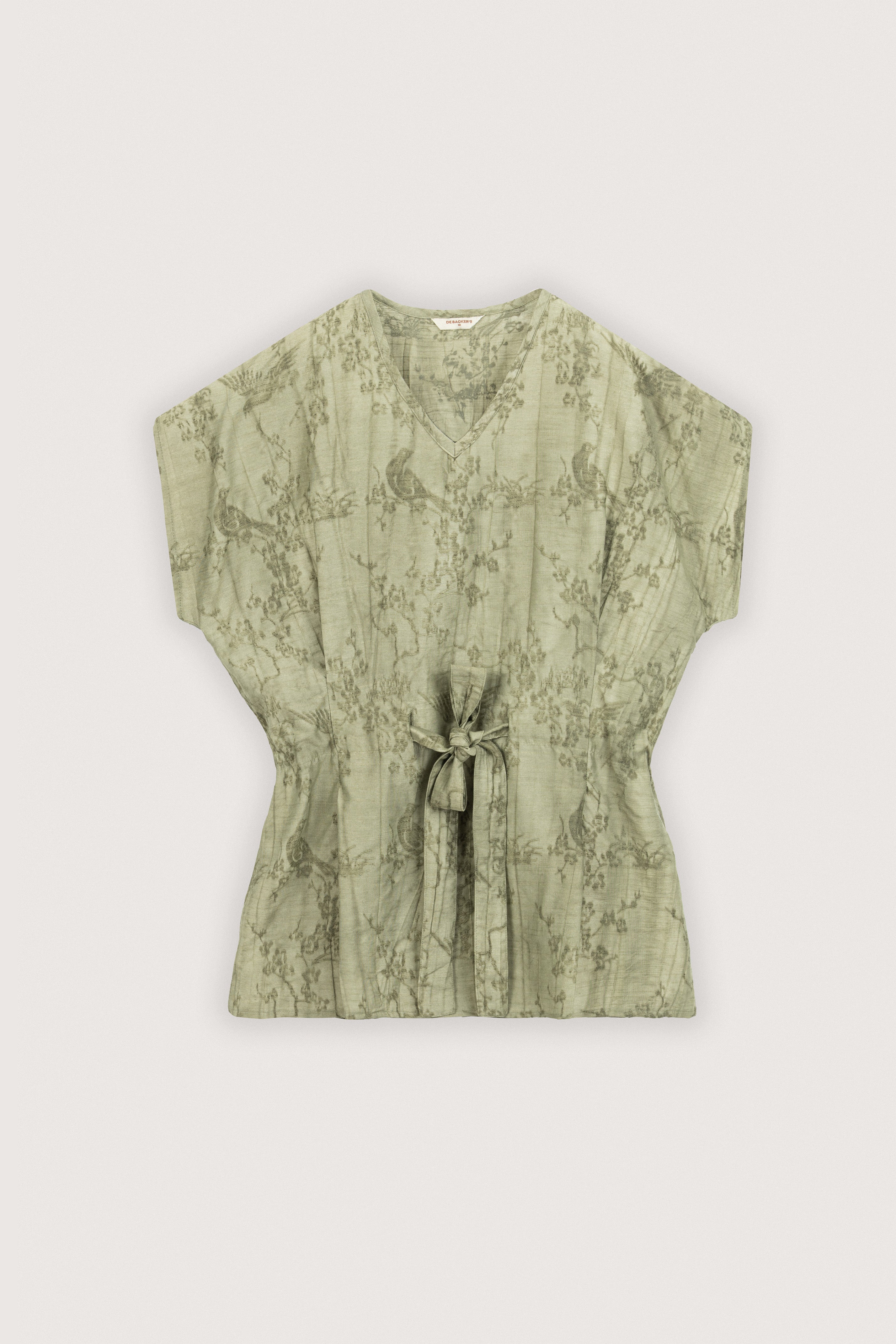 Jacquard Light Olive Blouse