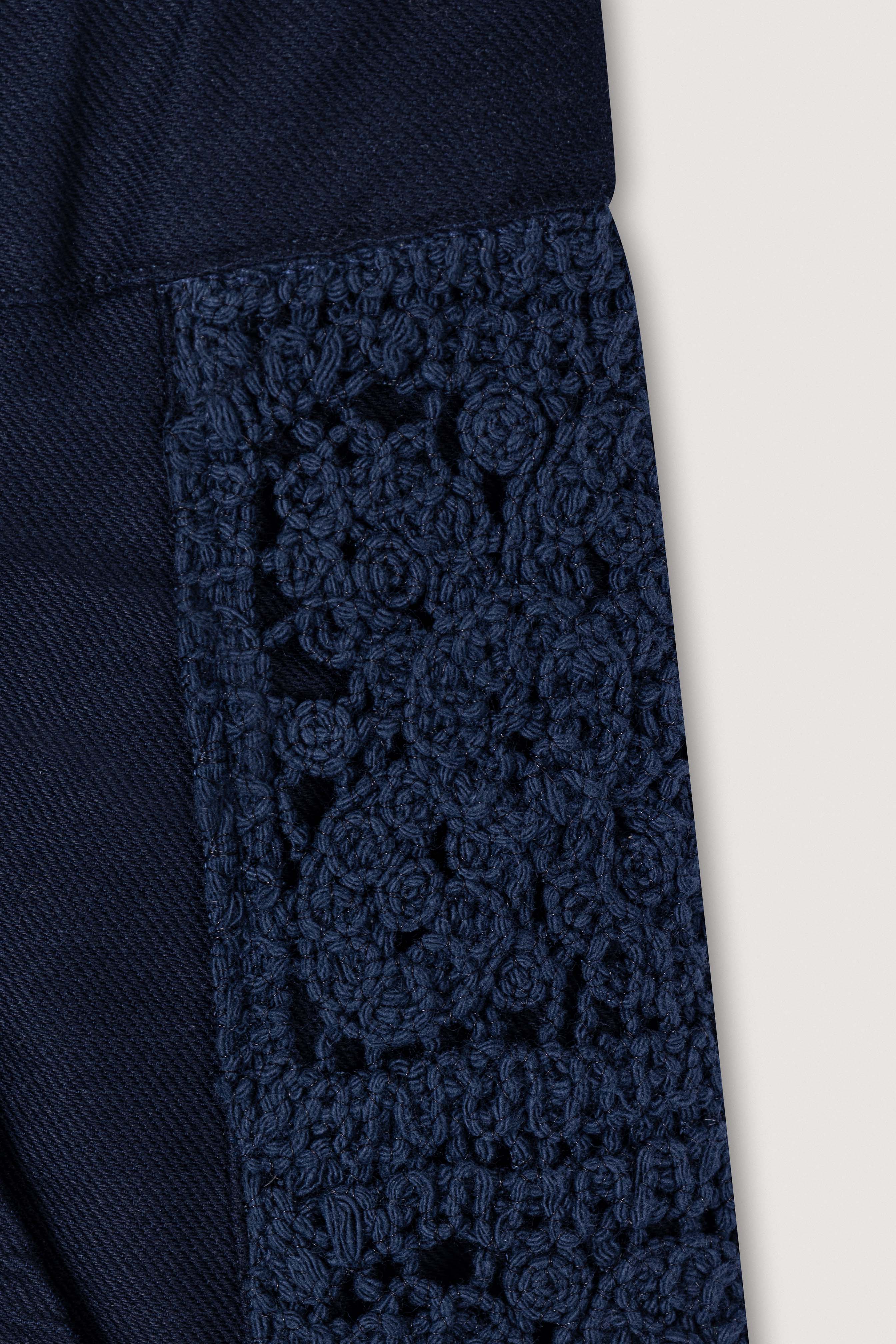 Navy Wide-Leg Casual Women's Pants