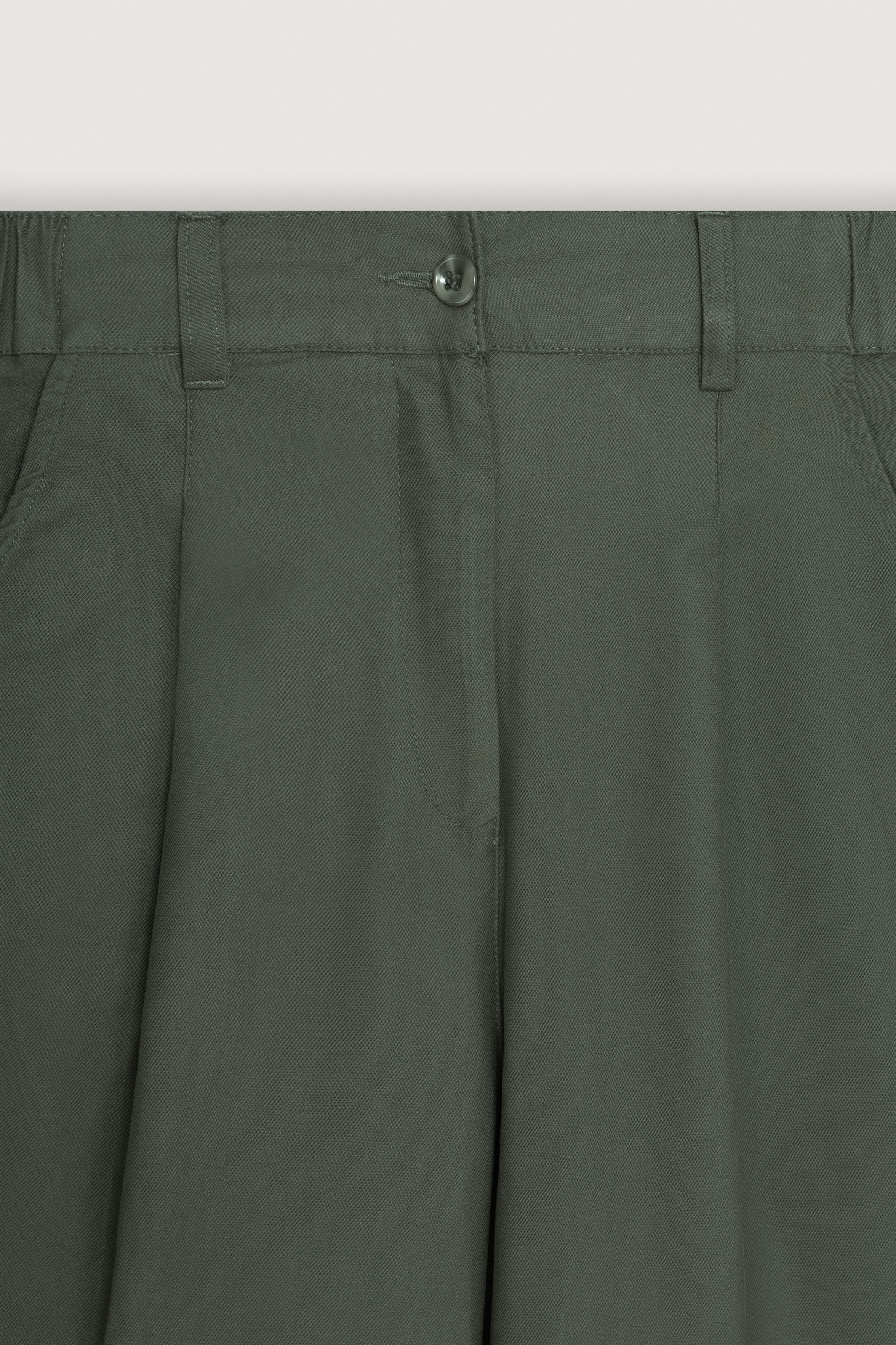 Dark Green Wide-Leg Casual Women's Pants