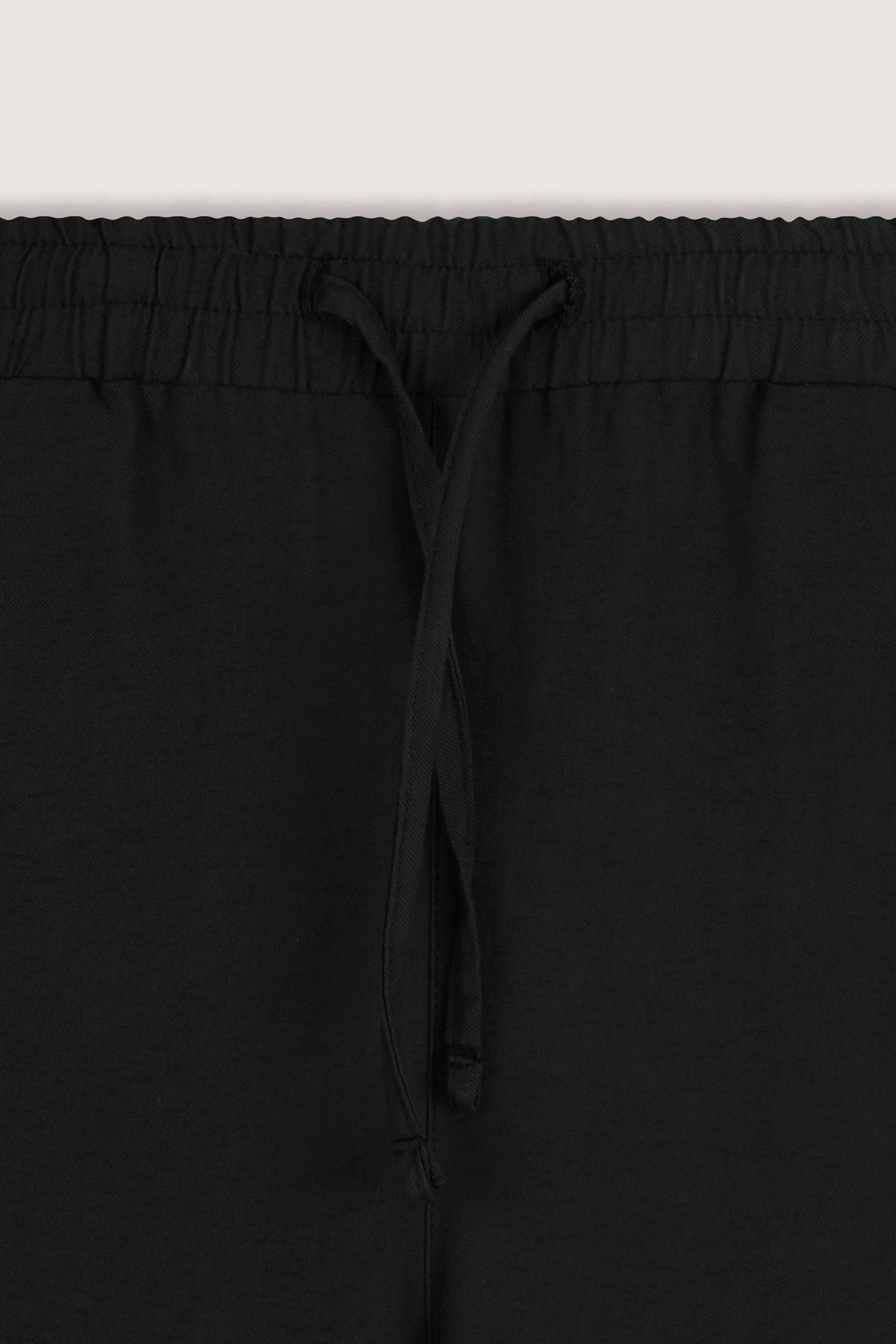 Black Wide-Leg Casual Women's Pants
