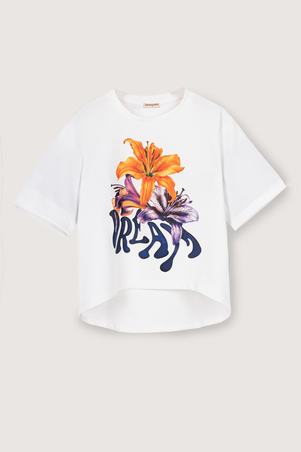 White Long Back T-shirt - De Backers - 1
