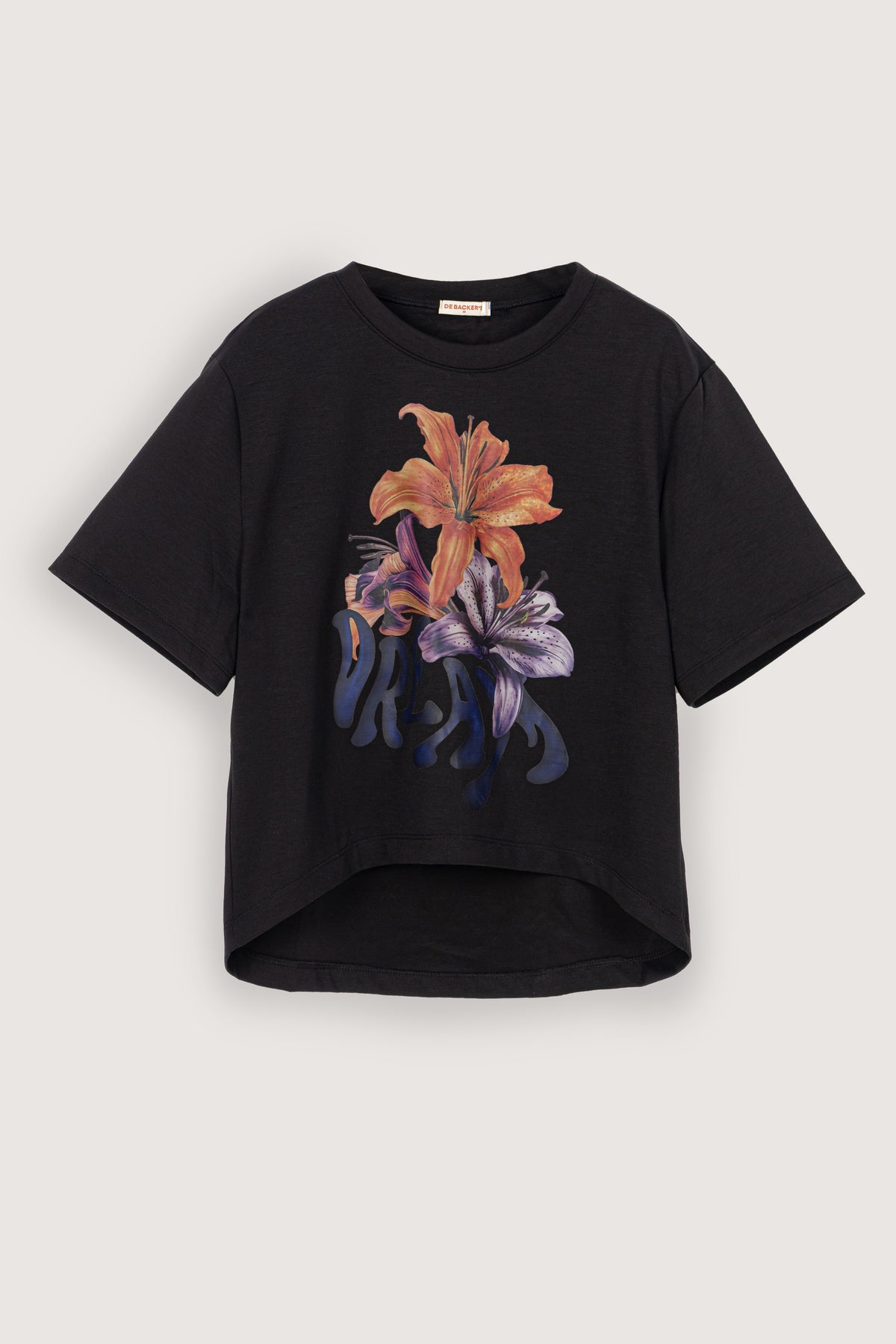 Black Long Back T-shirt - De Backers - 1