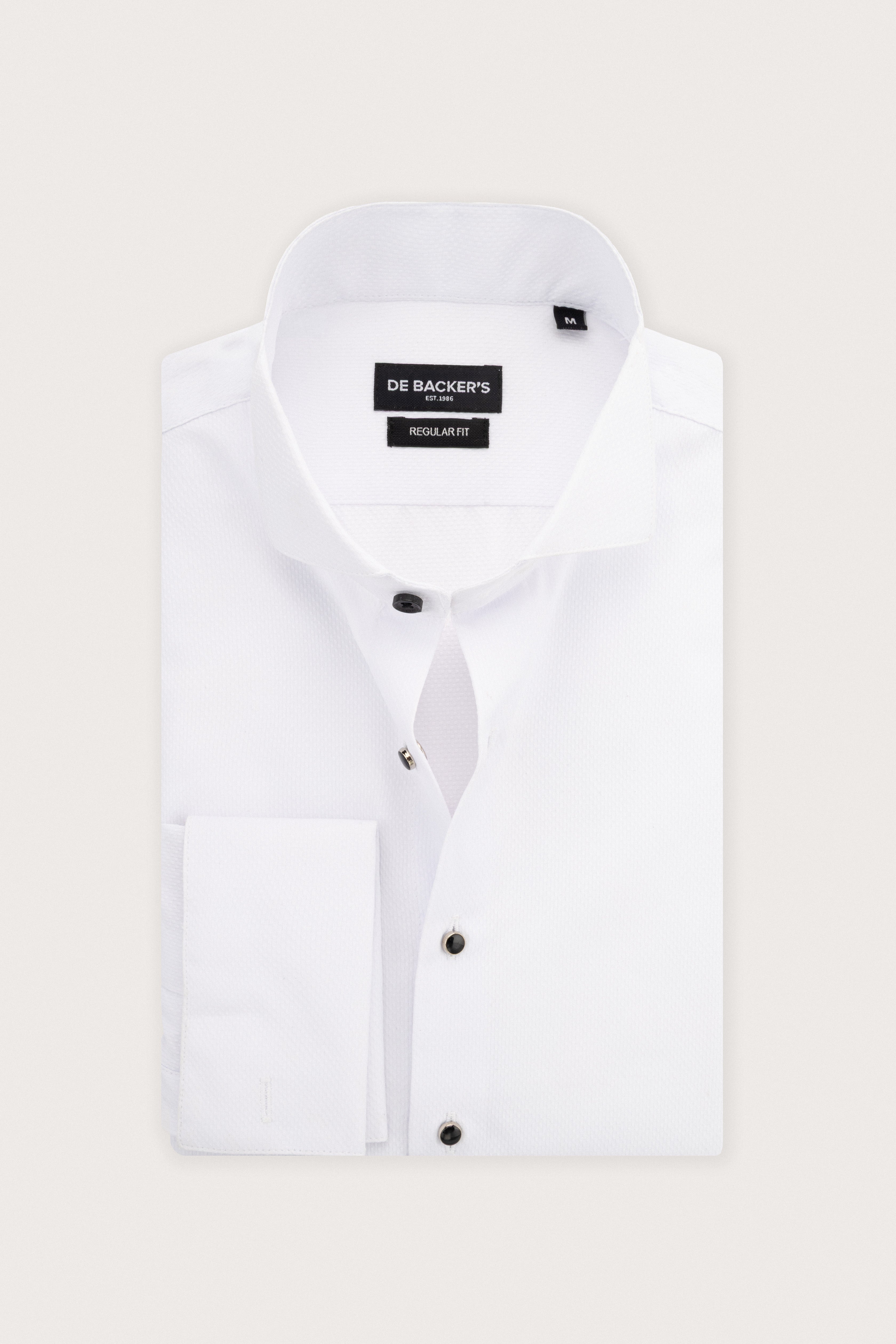 White Textured Wingtip Shirt