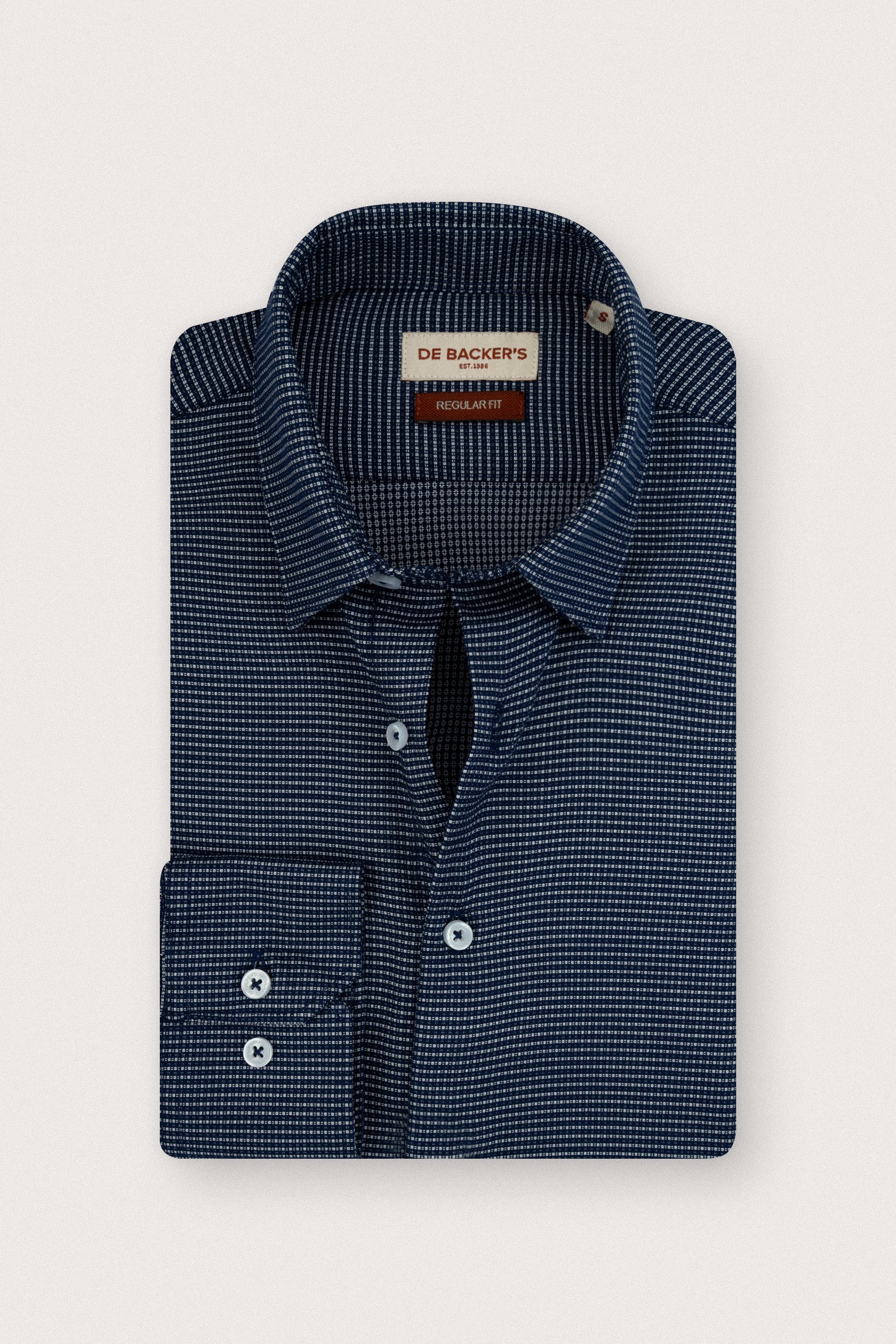 Navy Patterned Smart Casual Shirt