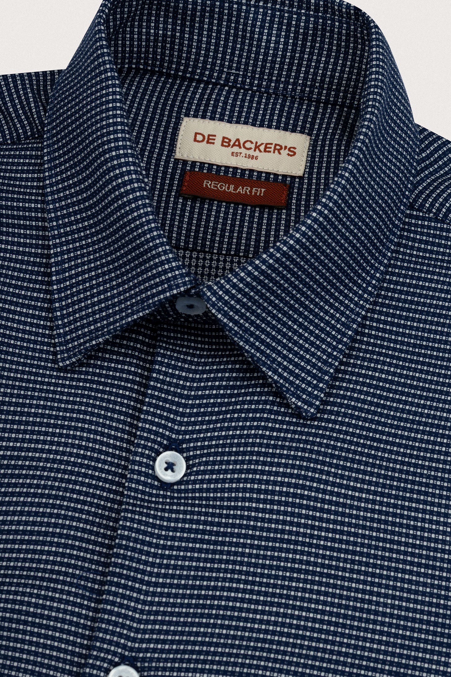 Navy Patterned Smart Casual Shirt