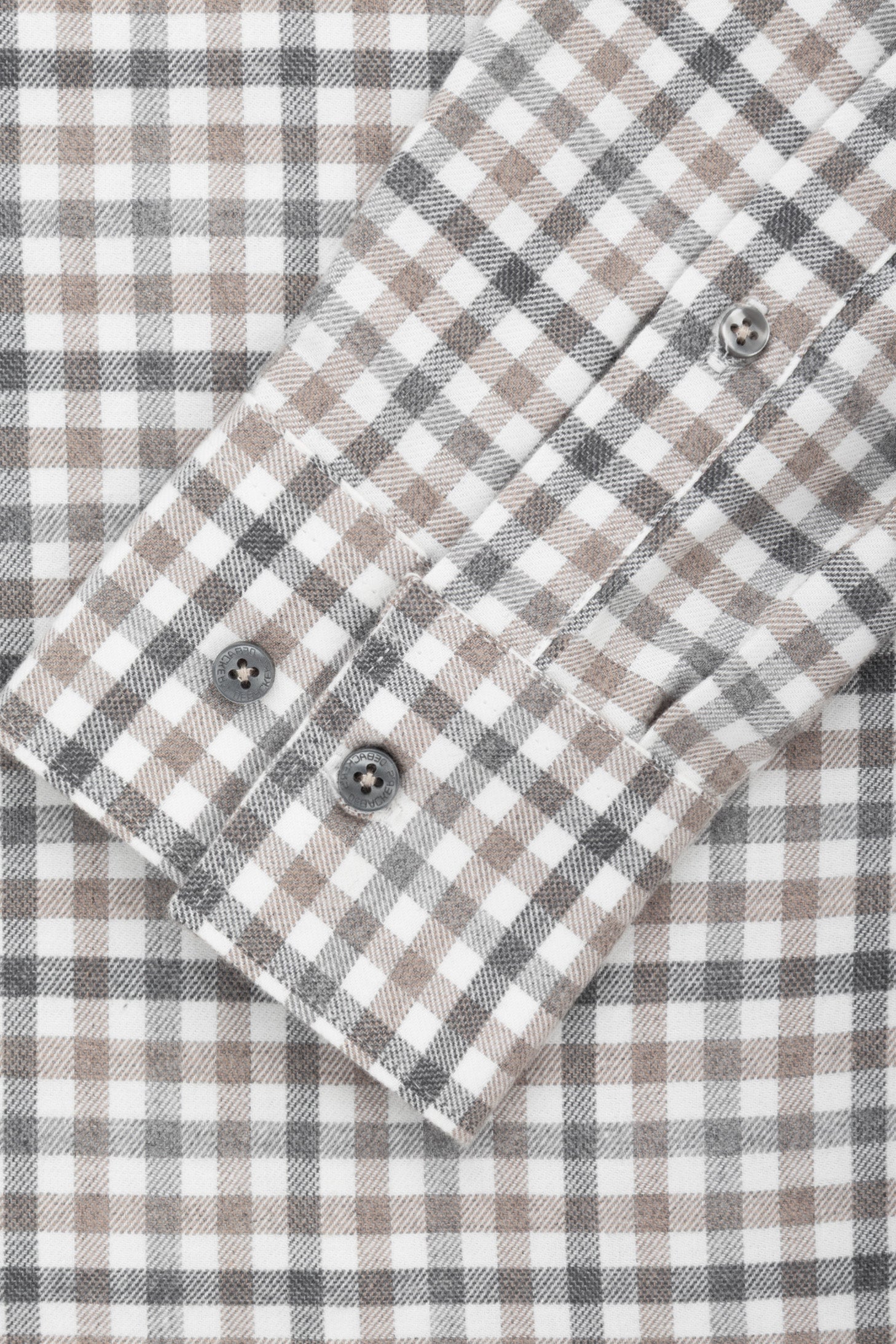 Dark Gray Checked Wool-Feel Smart Casual Shirt