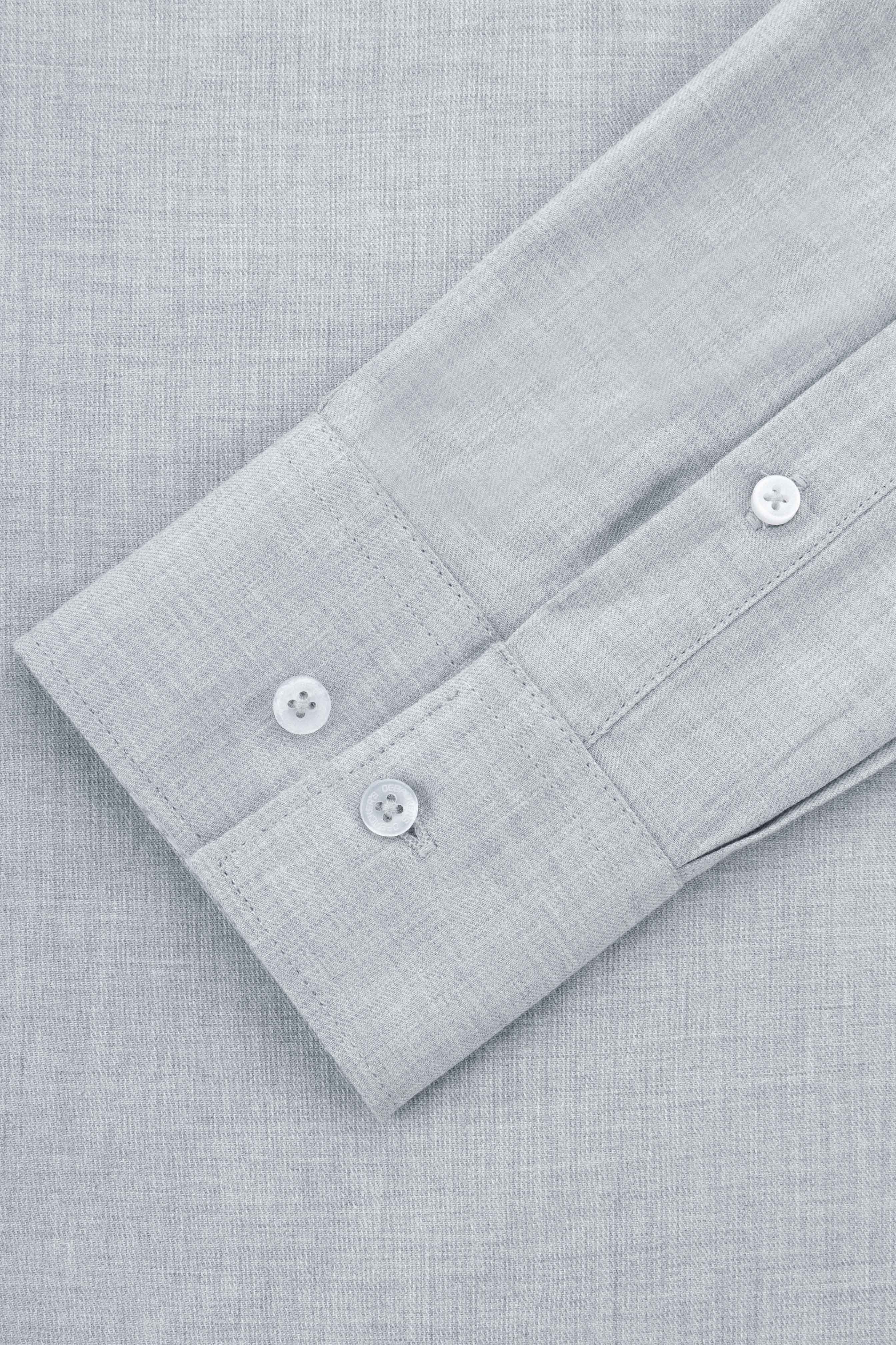 Gray Wool Feel Smart Casual Shirt