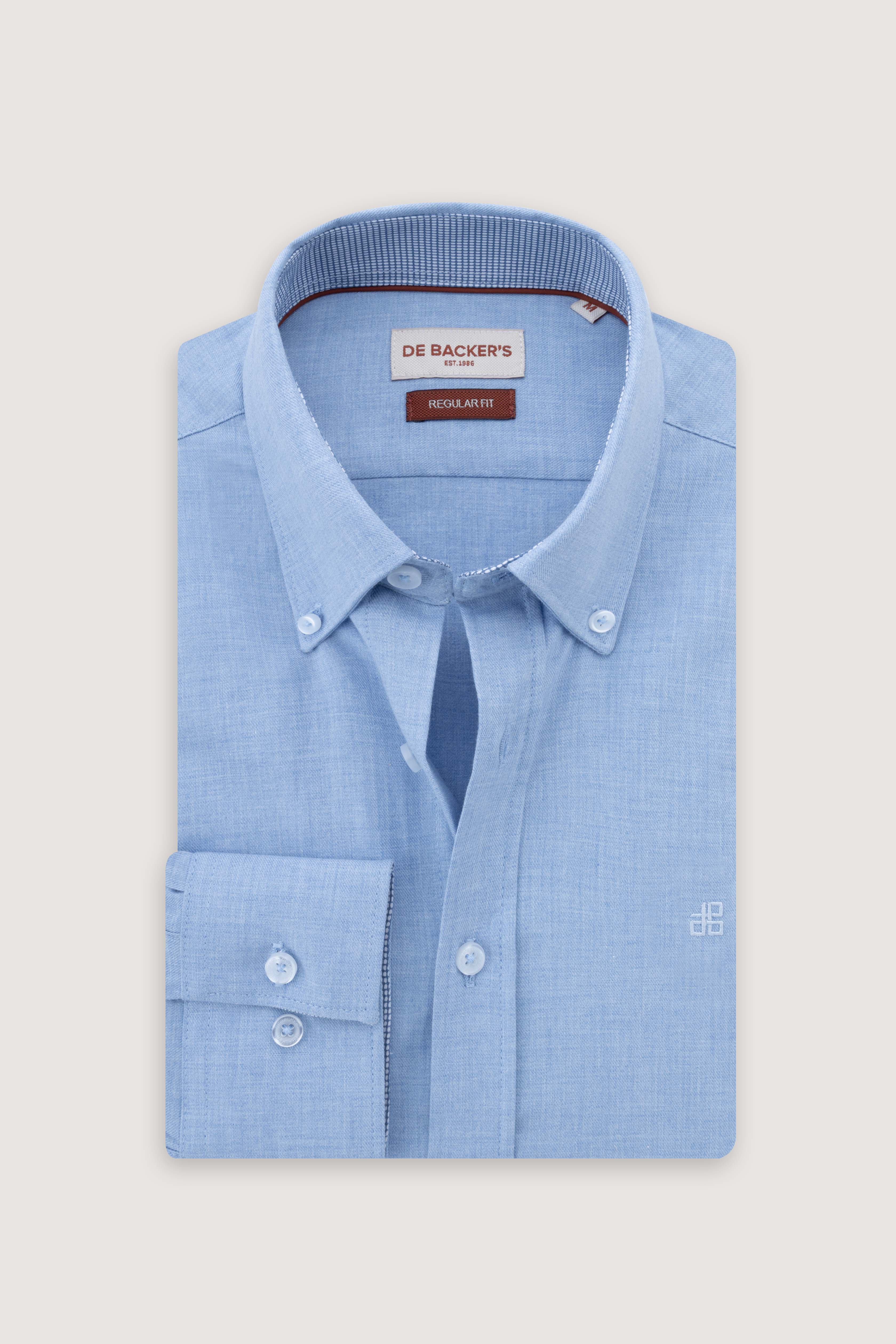 Light Blue Wool Feel Smart Casual Shirt