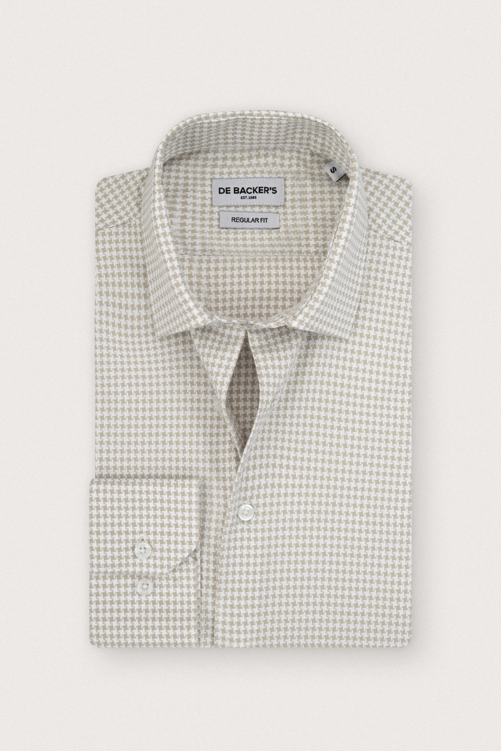 Light Beige Jacquard Patterned Smart Casual Shirt