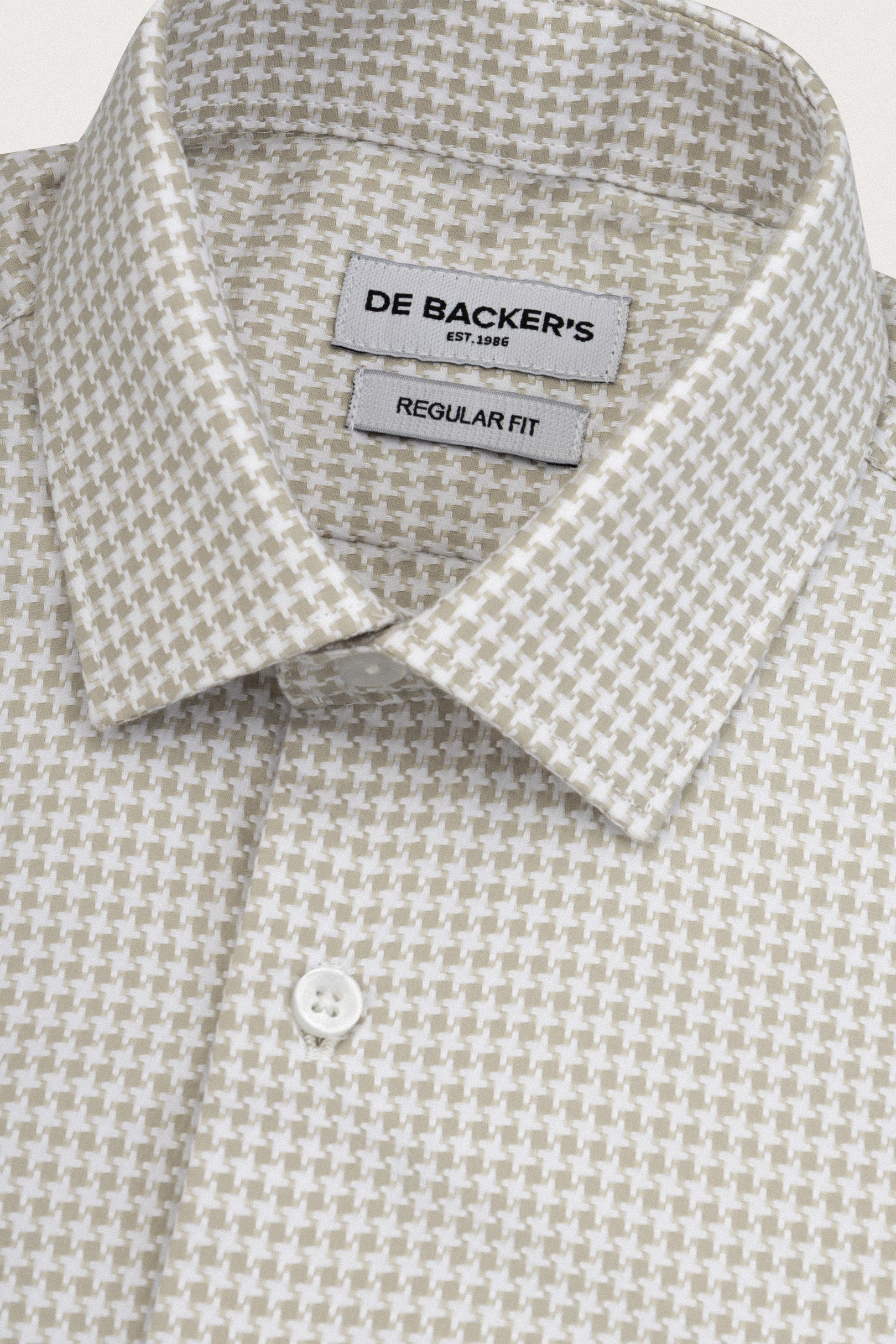 Light Beige Jacquard Patterned Smart Casual Shirt